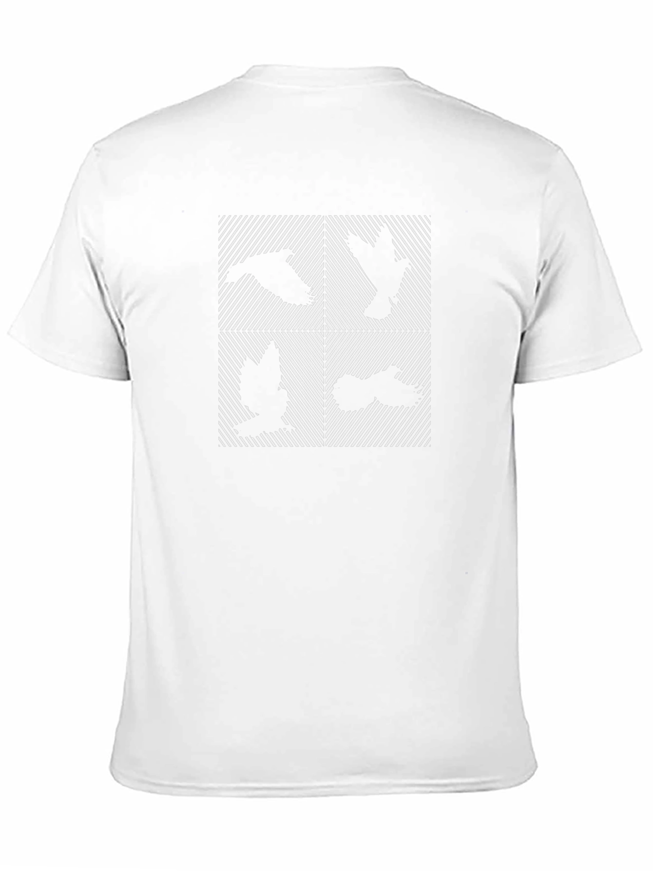 Abstract Birds Graphic Print Black T-Shirt