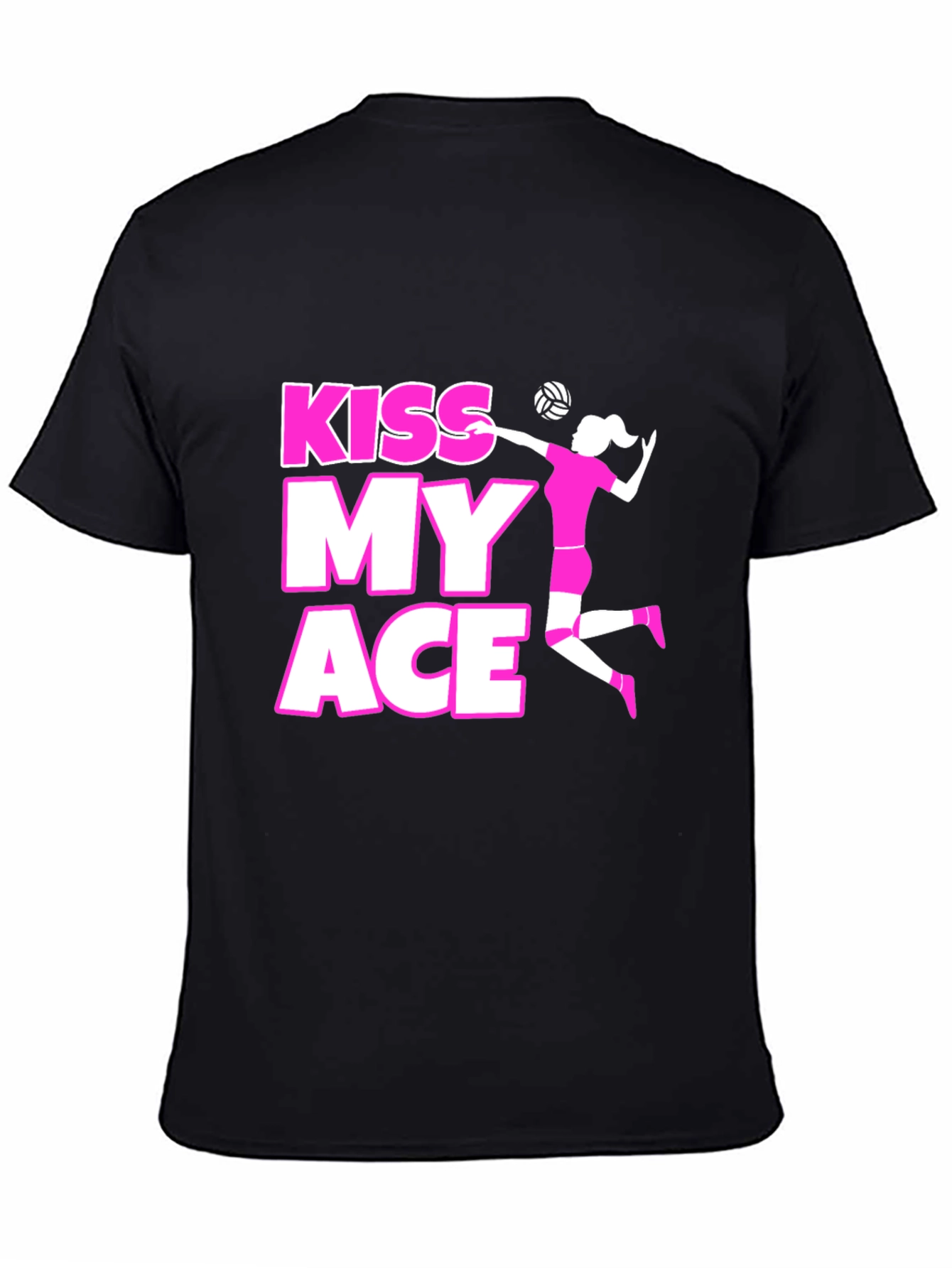 Kiss My Ace Volleyball Graphic Tee - Black