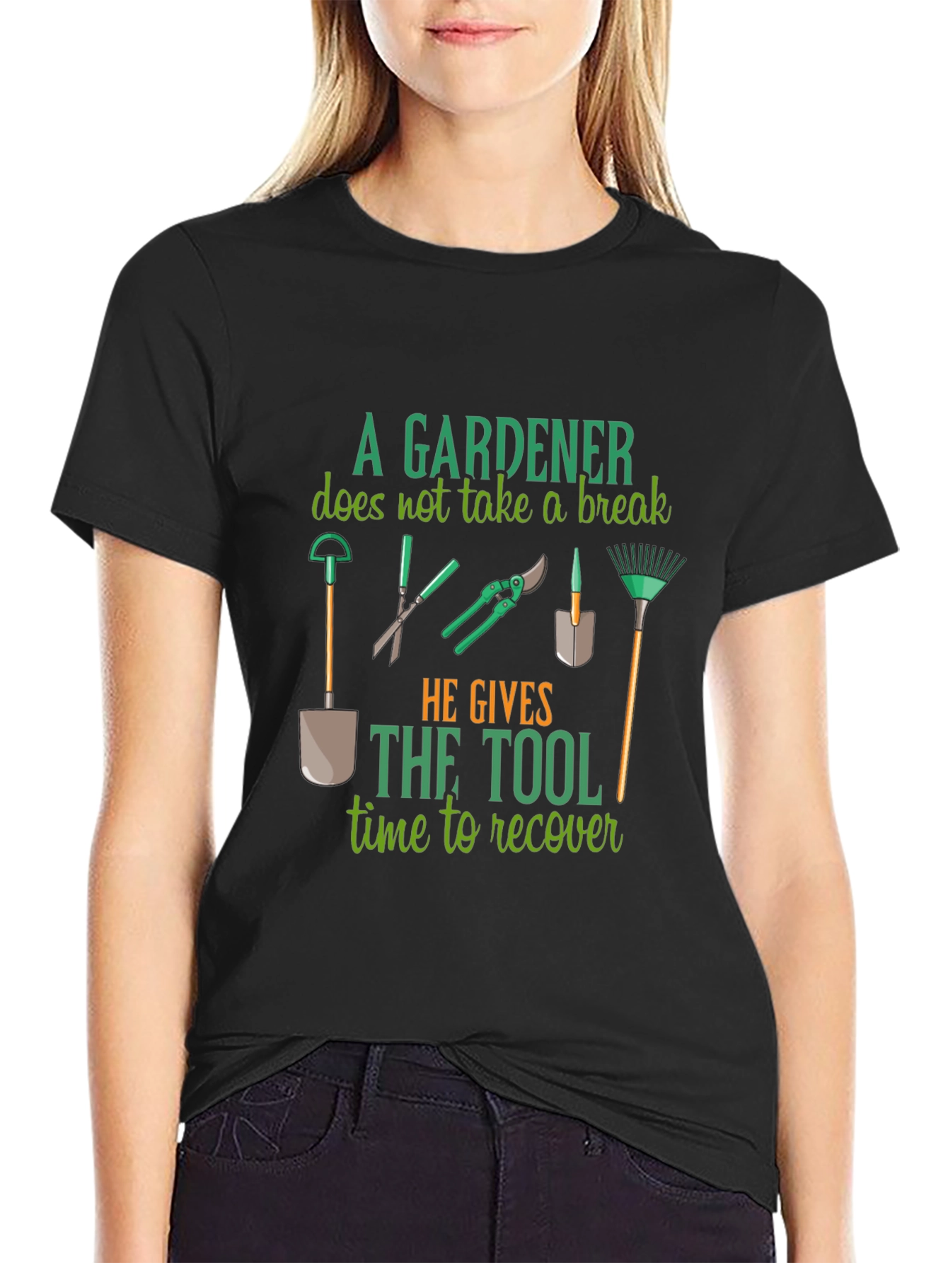Gardener Tool Time Recovery Black T-Shirt