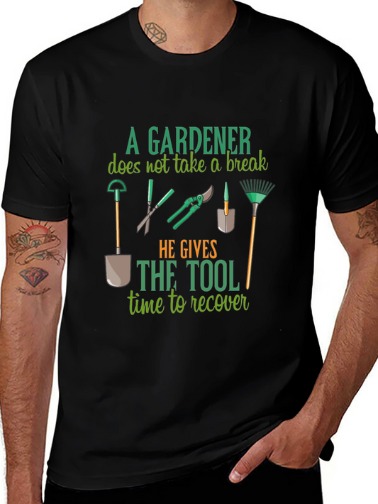 Gardener Tool Time Recovery Black T-Shirt