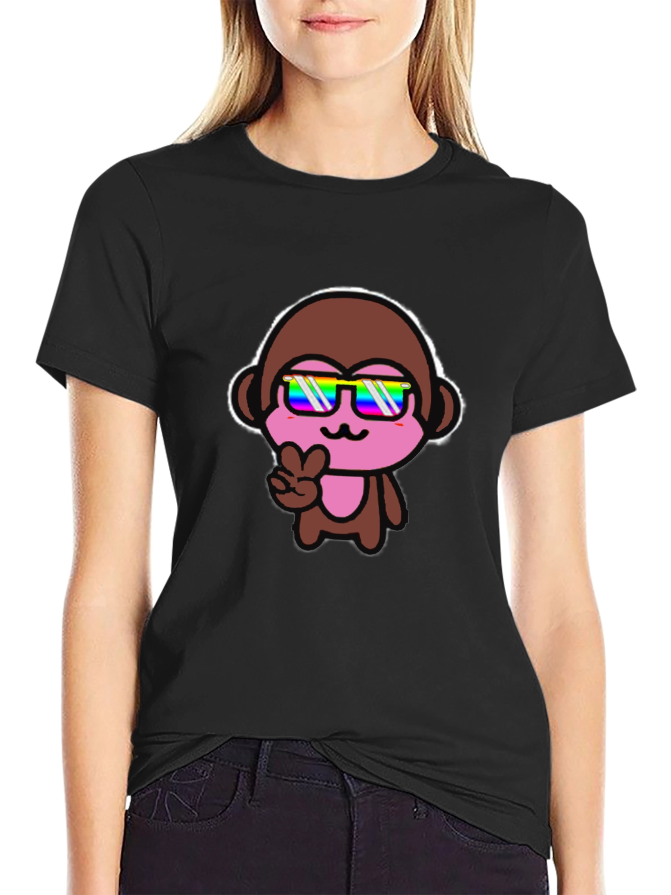 Cool Monkey Graphic Tee - Stylish Black T-Shirt