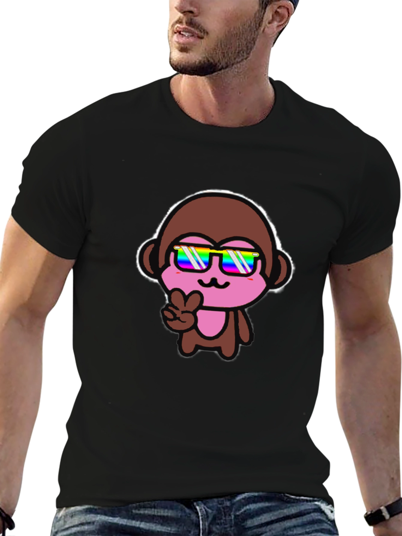 Cool Monkey Graphic Tee - Stylish Black T-Shirt