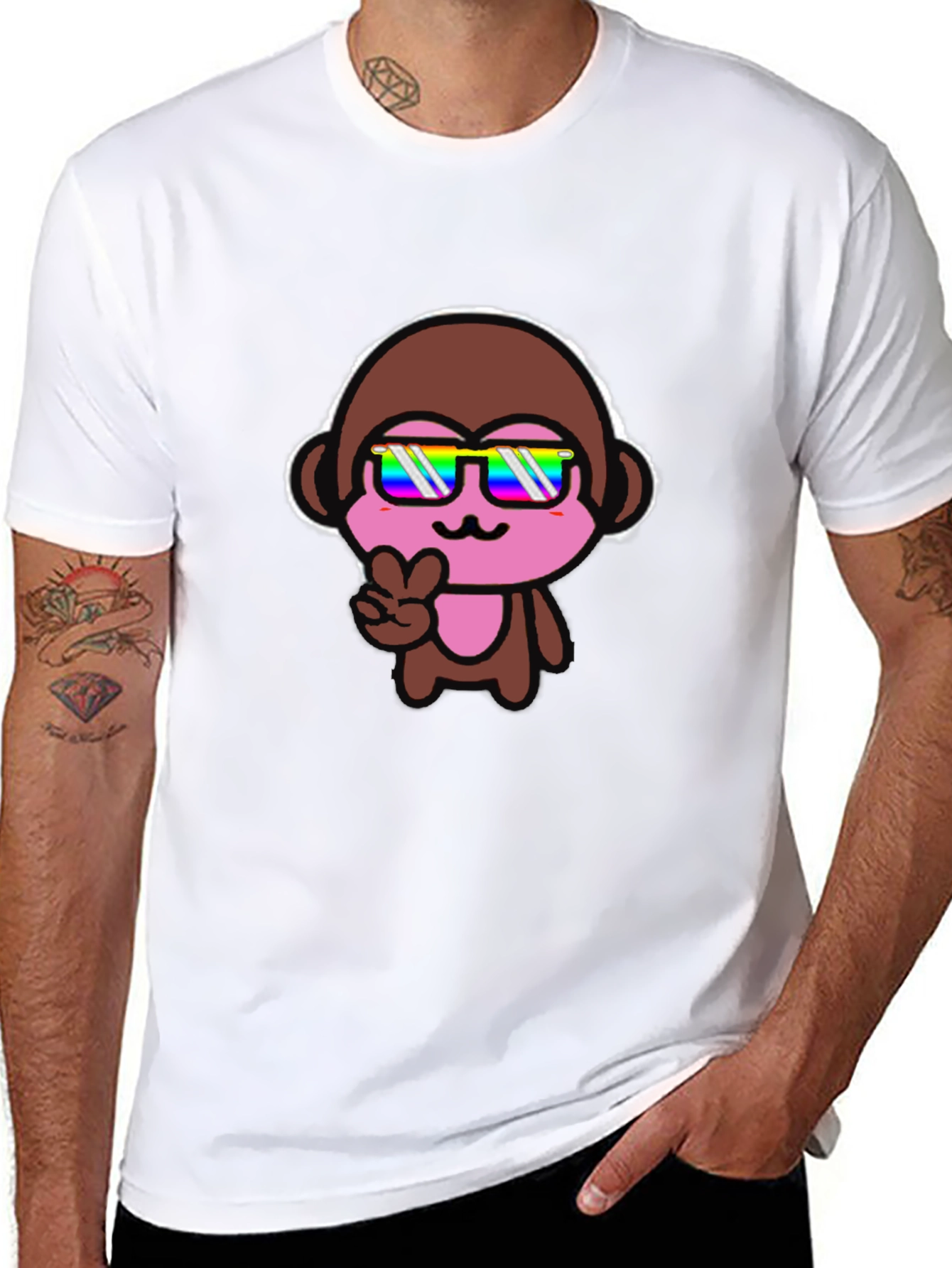 Cool Monkey Graphic Tee - Stylish Black T-Shirt