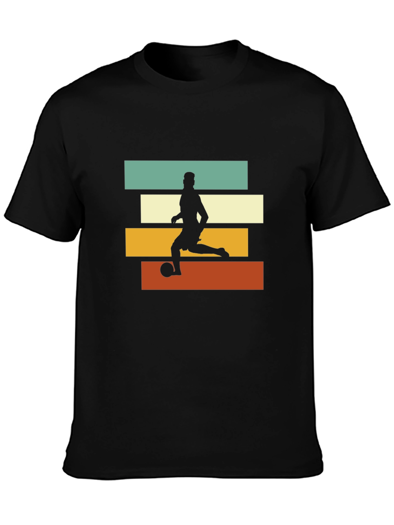 Retro Soccer Player Graphic Tee - Black
