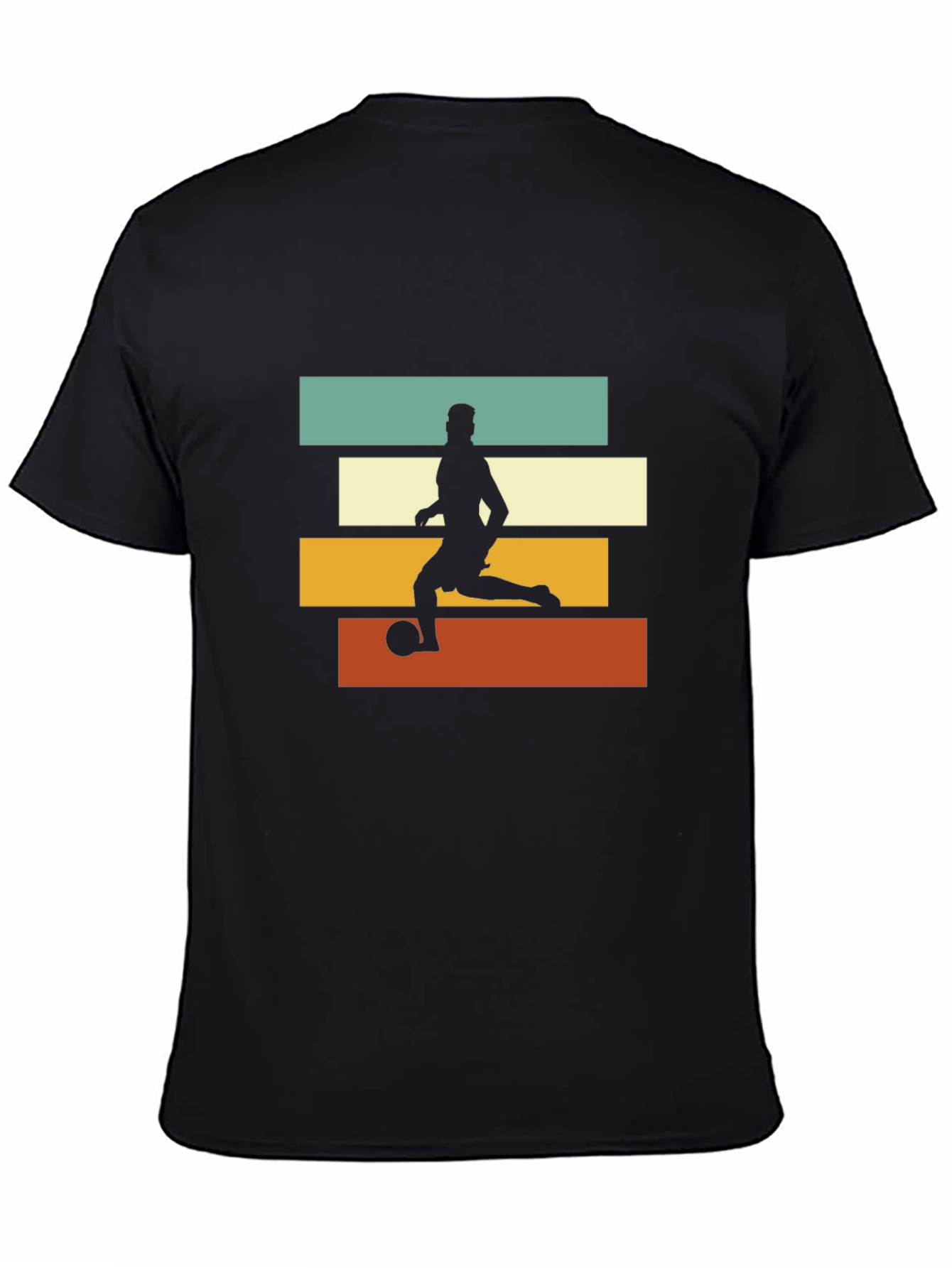 Retro Soccer Player Graphic Tee - Black