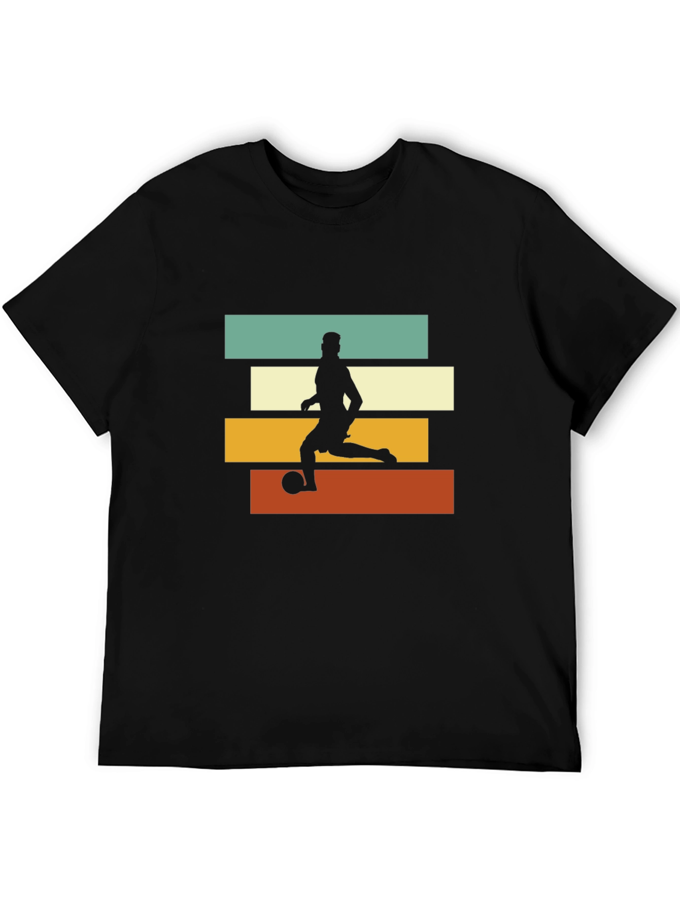 Retro Soccer Player Graphic Tee - Black