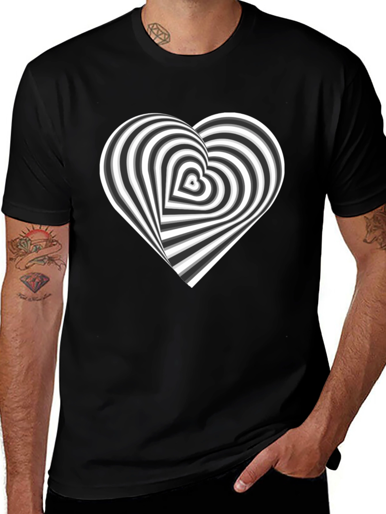 Optical Illusion Heart Graphic Tee