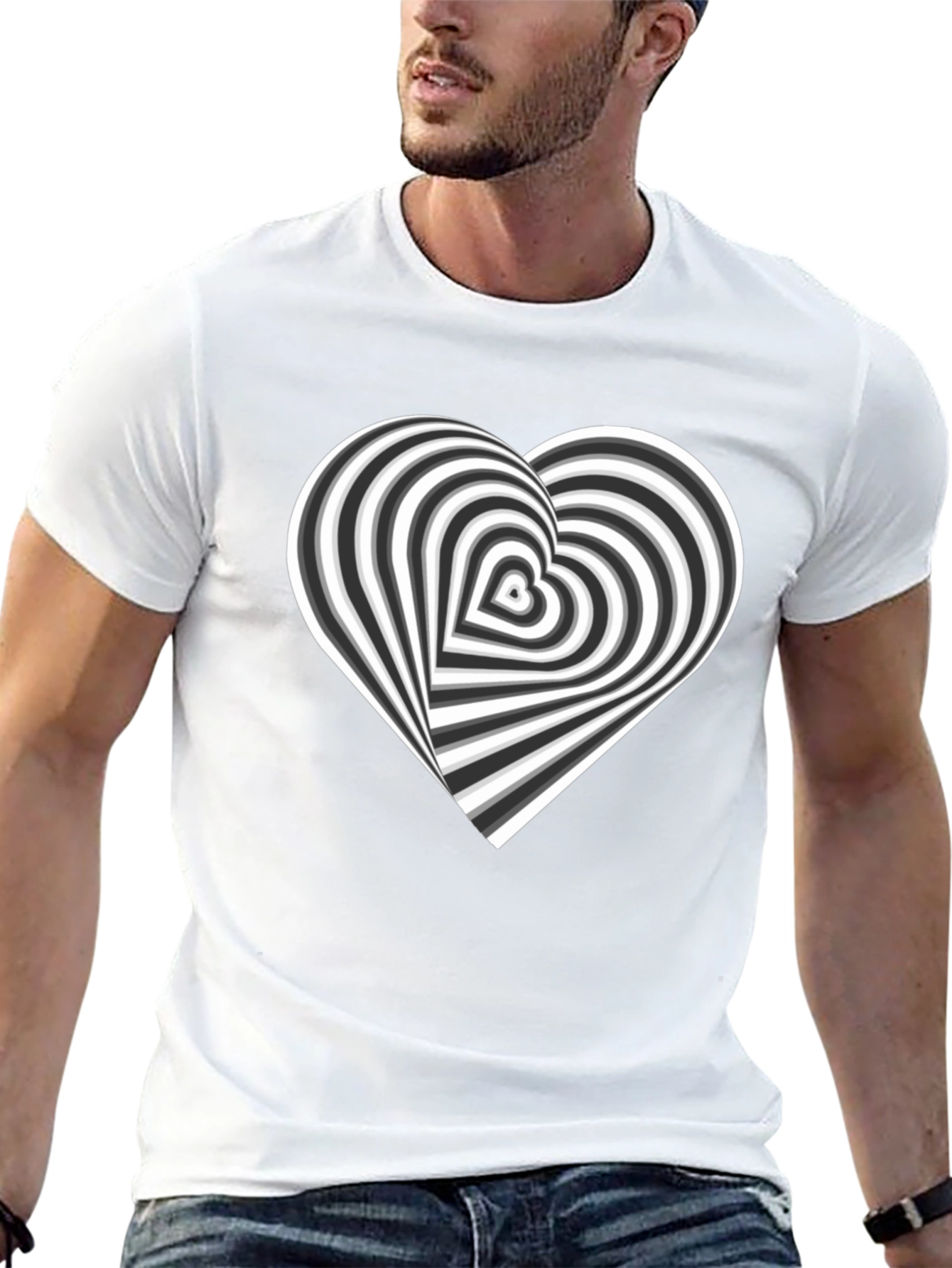 Optical Illusion Heart Graphic Tee