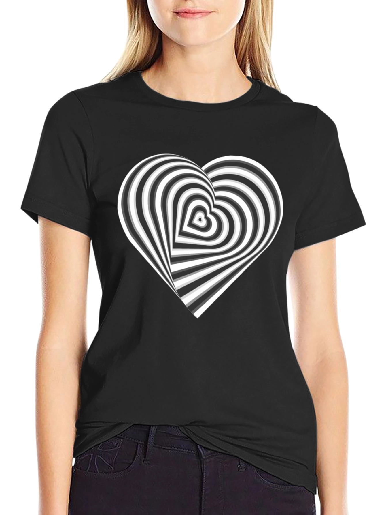 Optical Illusion Heart Graphic Tee