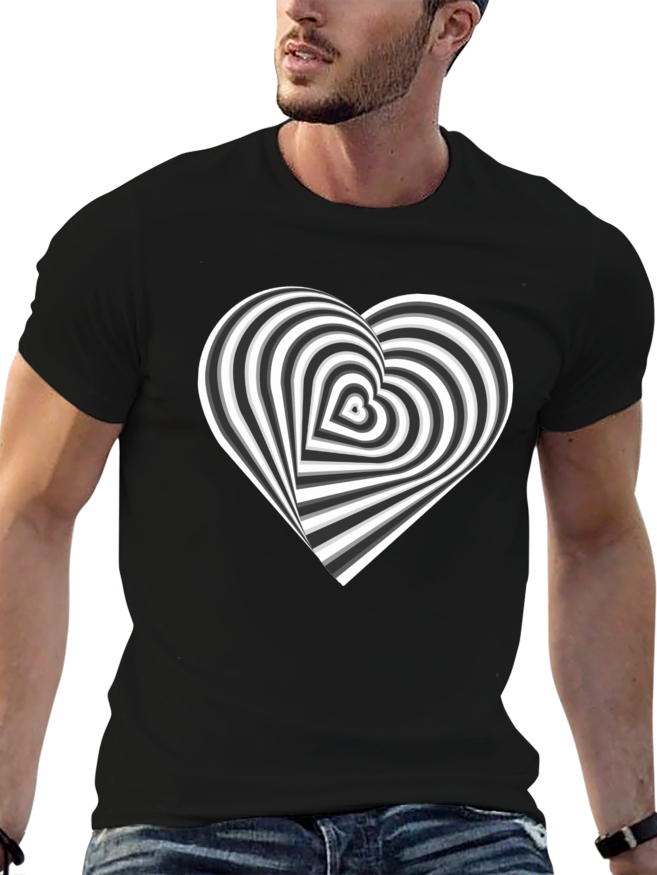 Optical Illusion Heart Graphic Tee