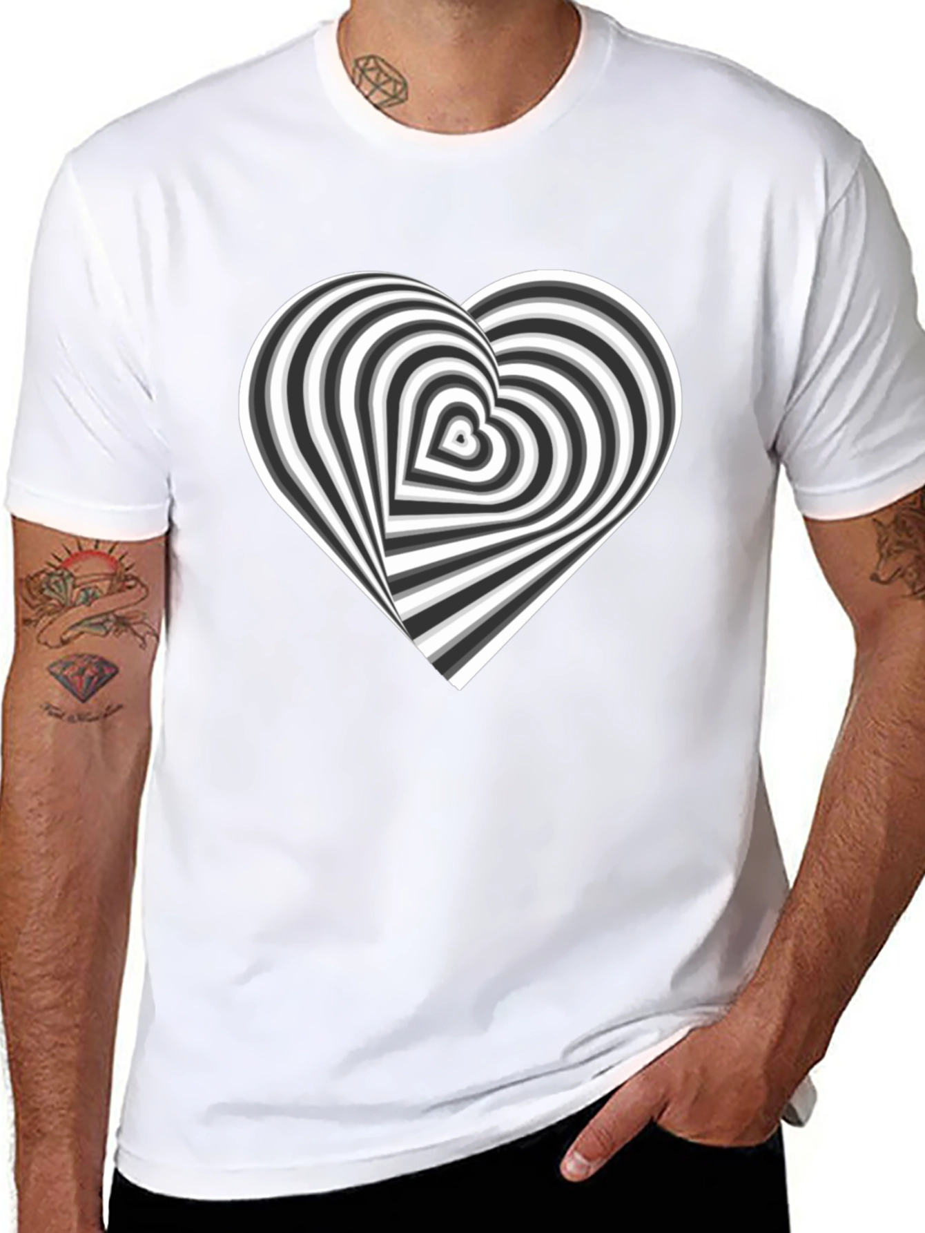 Optical Illusion Heart Graphic Tee