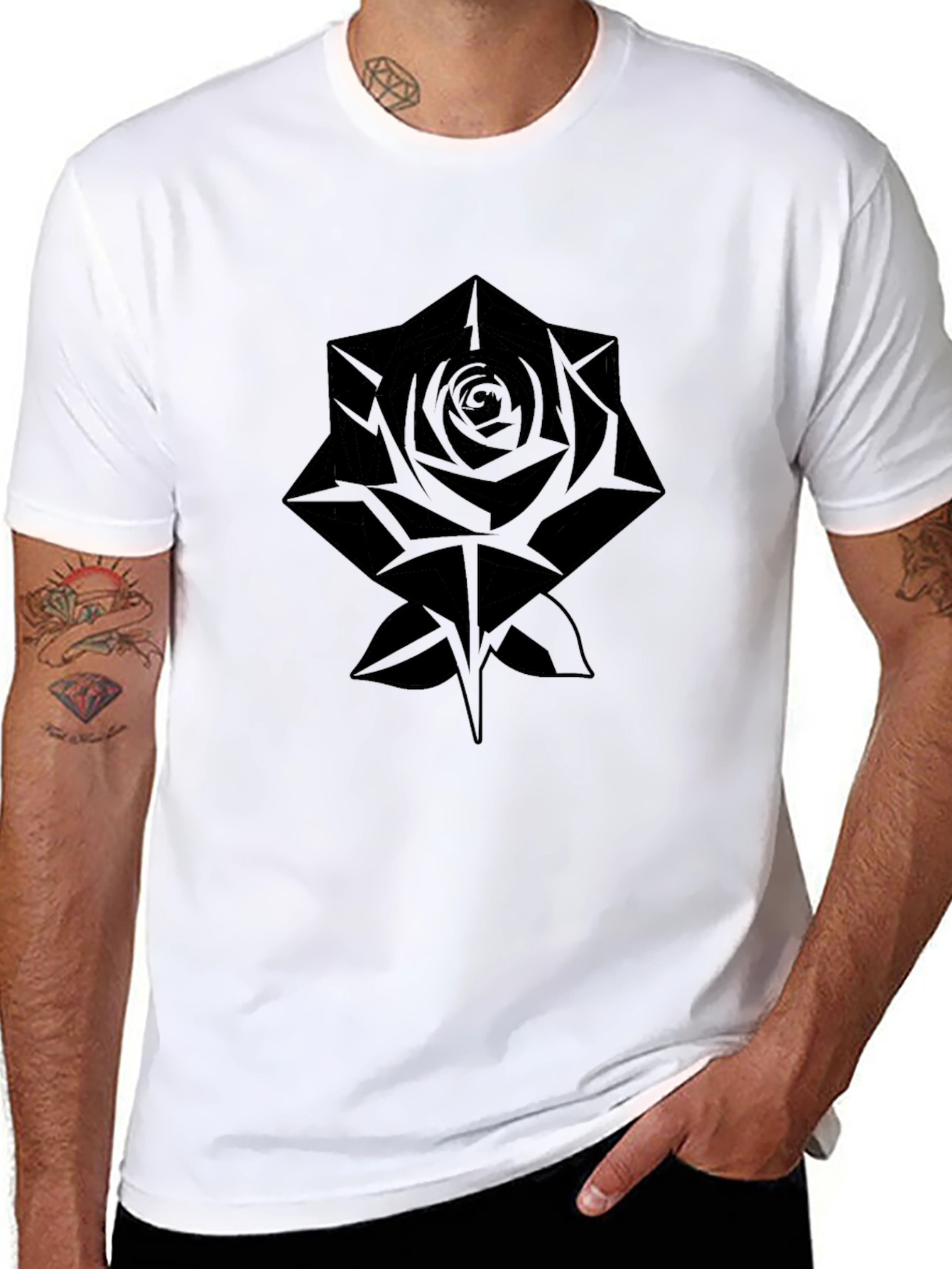 Black Rose Graphic T-Shirt - Modern Streetwear