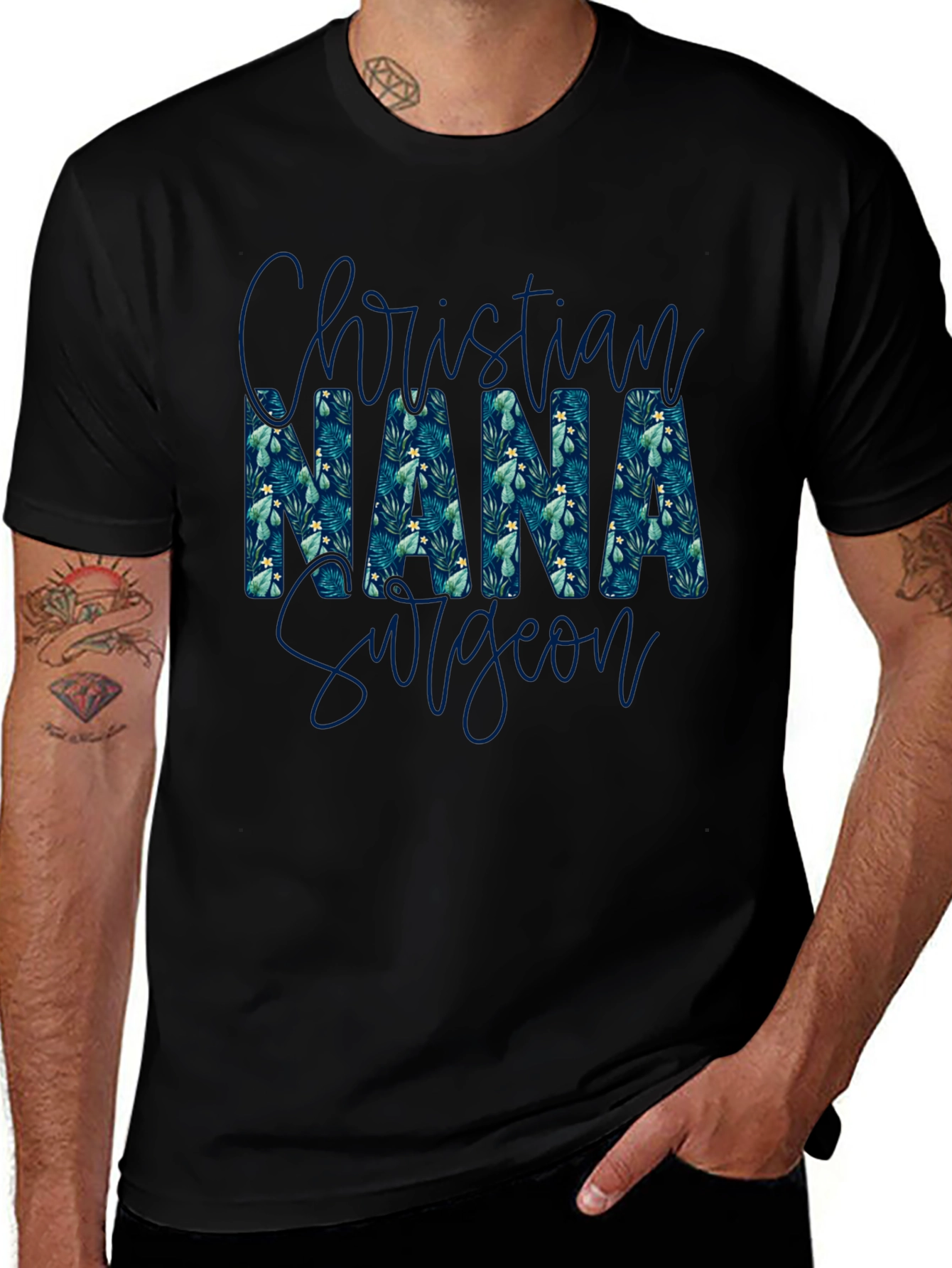 Christian Nana Surgeon T-Shirt - Floral Pattern