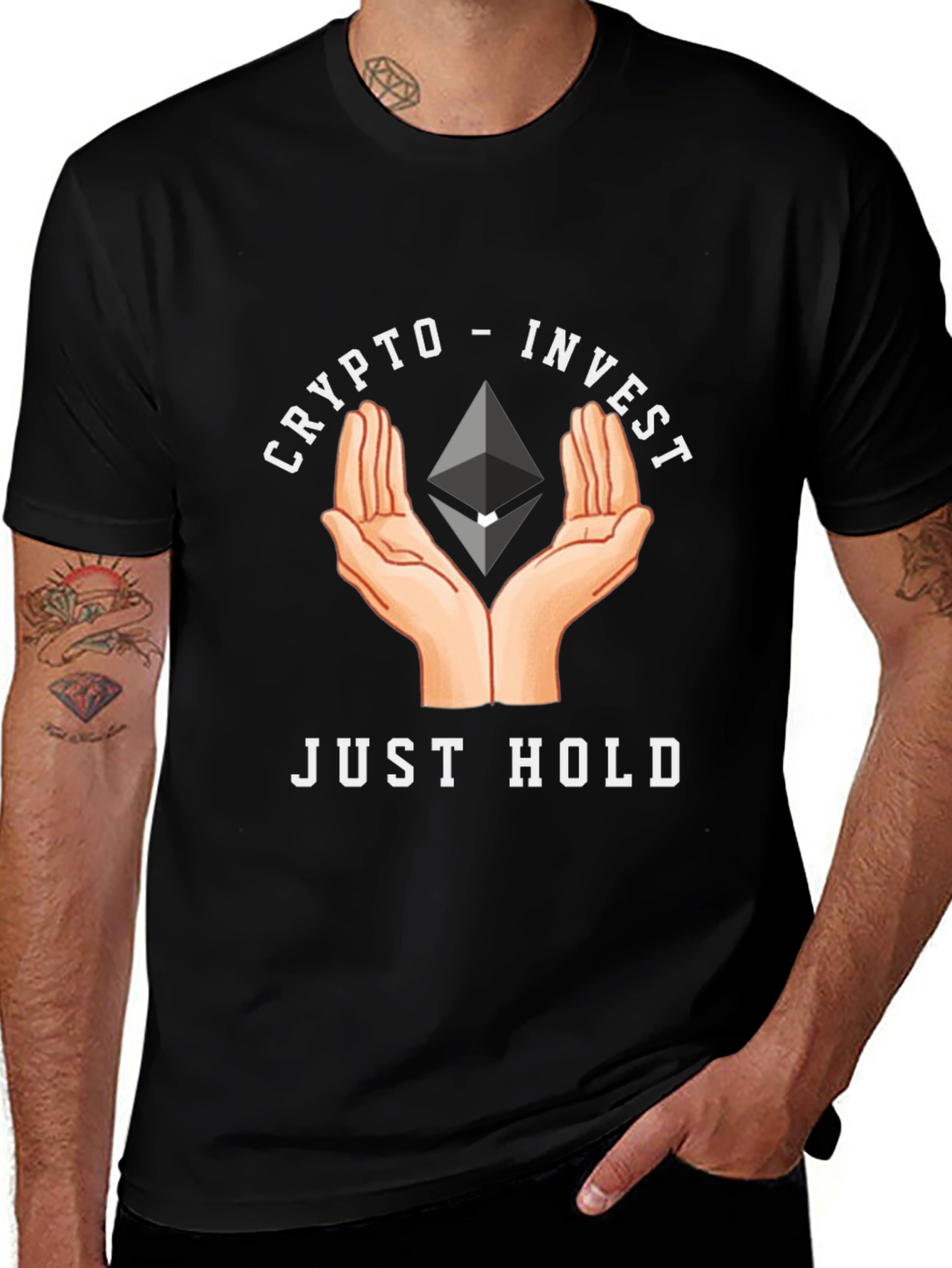 Crypto Invest Just Hold Black T-Shirt