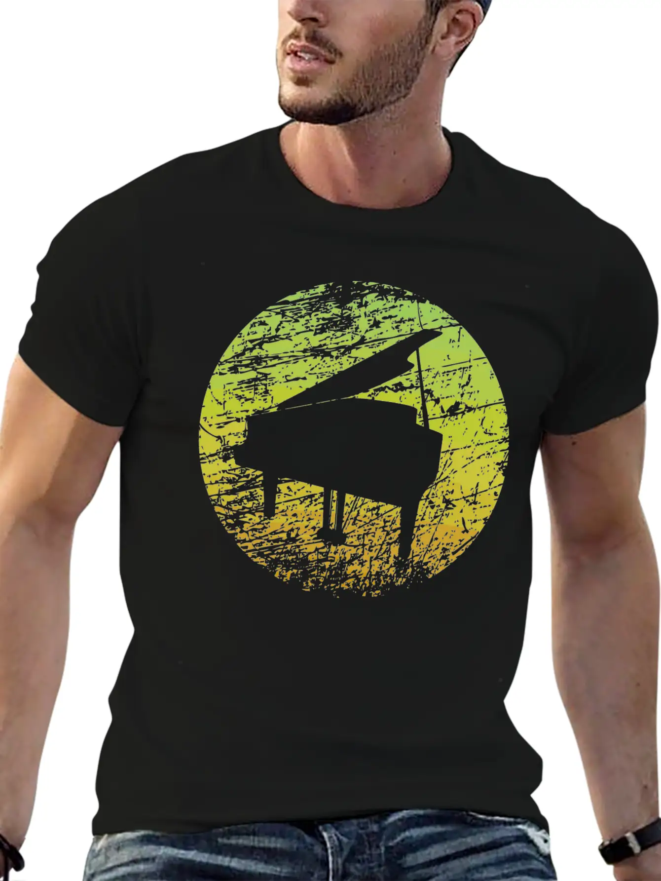 Piano Unisex Casual T-Shirt – Clean Design For Daily Comfort