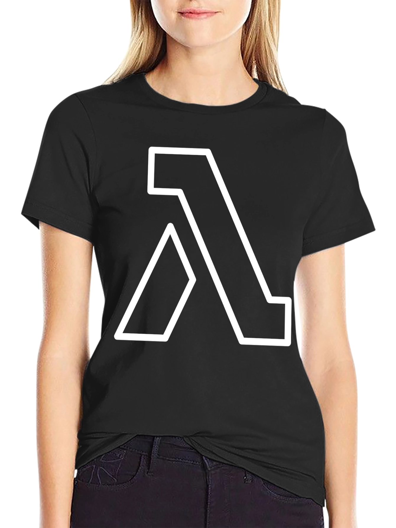 Lambda Symbol Graphic T-Shirt - Black