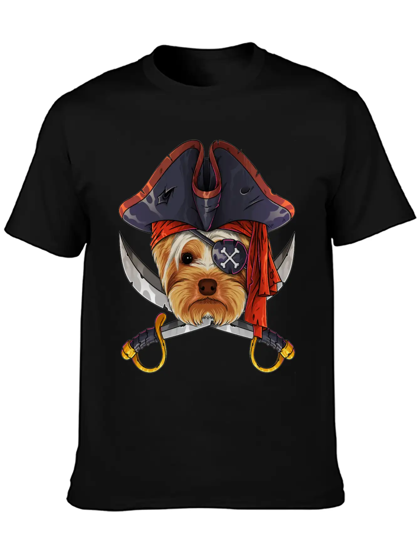 Pirate Yorkshire Terrier Jolly Roger Halloween Cos Unisex Casual T-Shirt – Clean Design For Daily Comfort