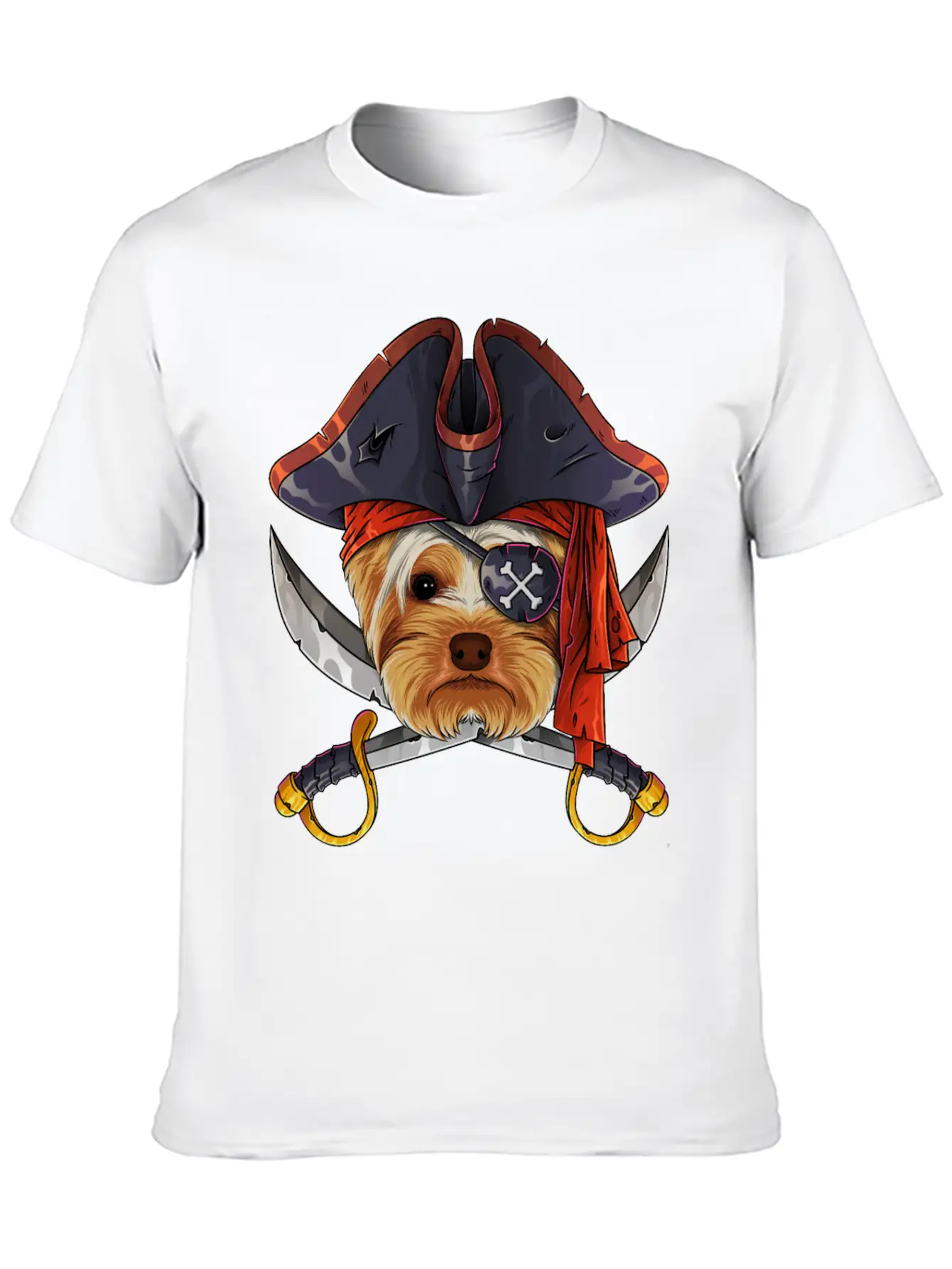 Pirate Yorkshire Terrier Jolly Roger Halloween Cos Unisex Casual T-Shirt – Clean Design For Daily Comfort