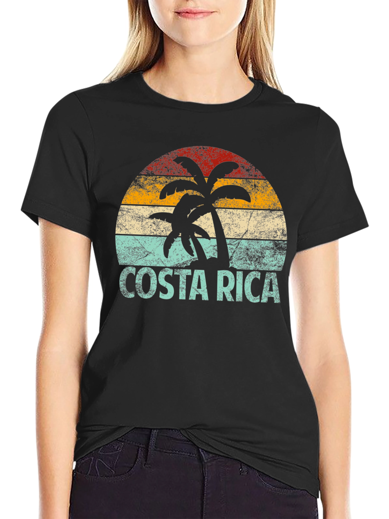 Costa Rica Retro T-Shirt with Palm Tree Design