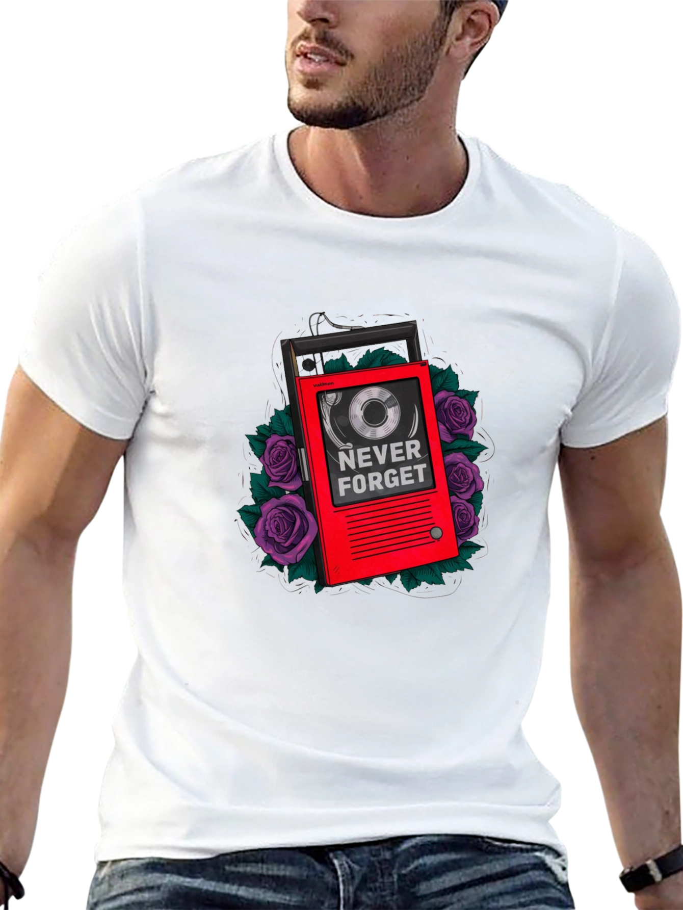 Never Forget Cassette Tape Graphic T-Shirt