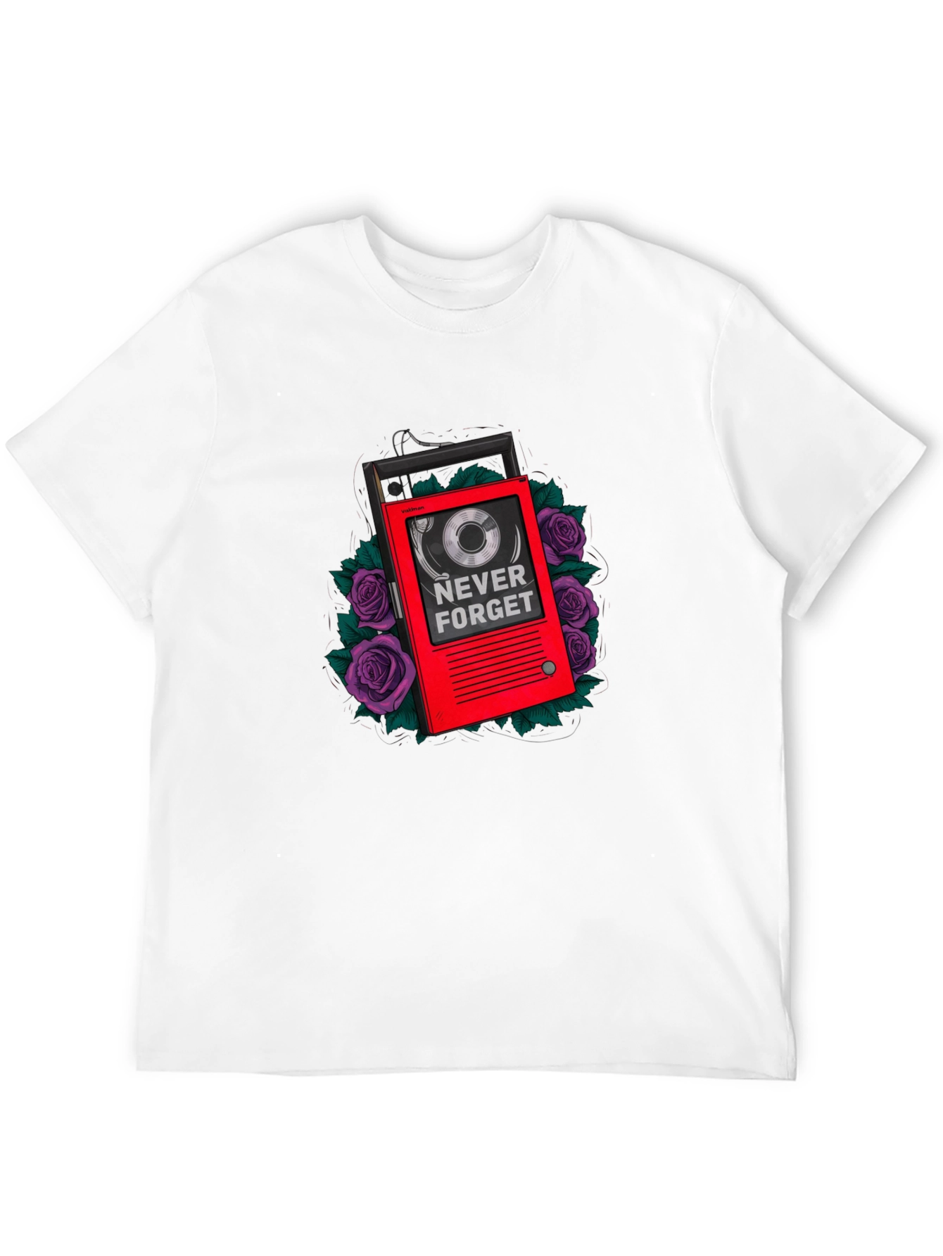 Never Forget Cassette Tape Graphic T-Shirt