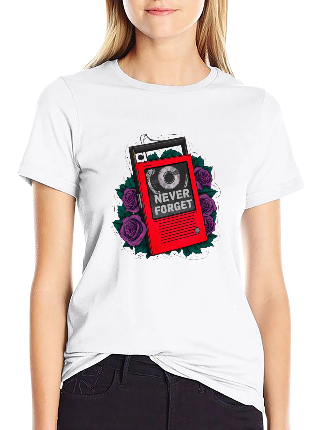 Never Forget Cassette Tape Graphic T-Shirt