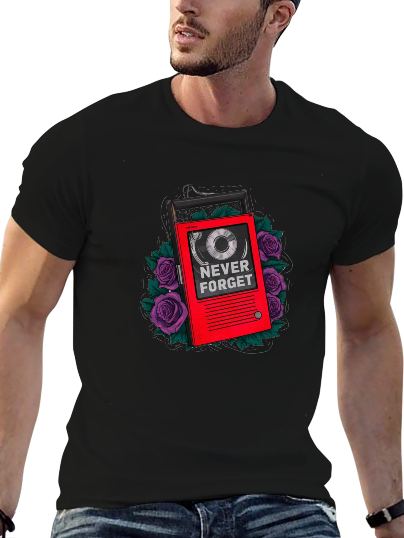 Never Forget Cassette Tape Graphic T-Shirt