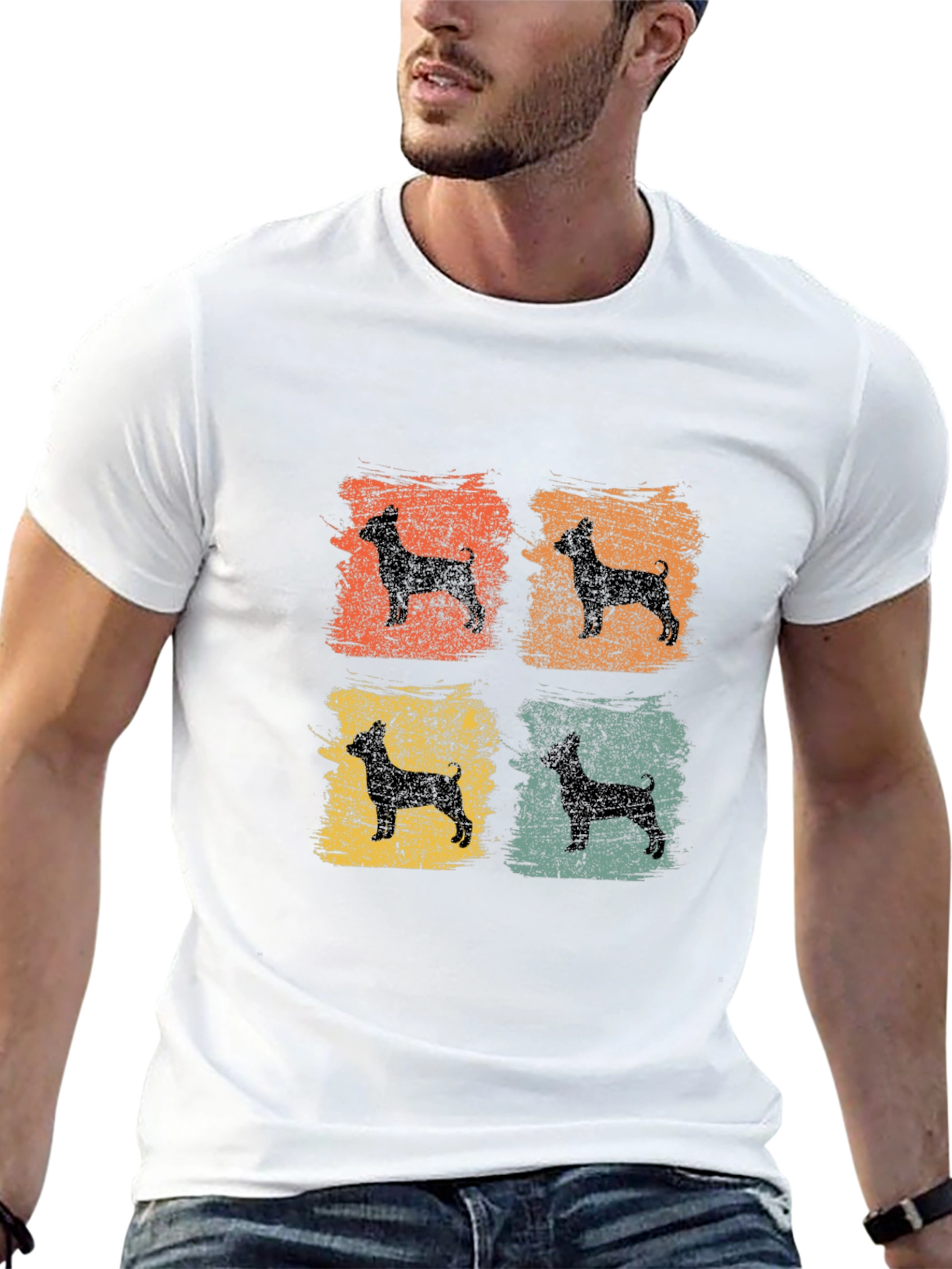 Retro Dog Silhouette Graphic Tee