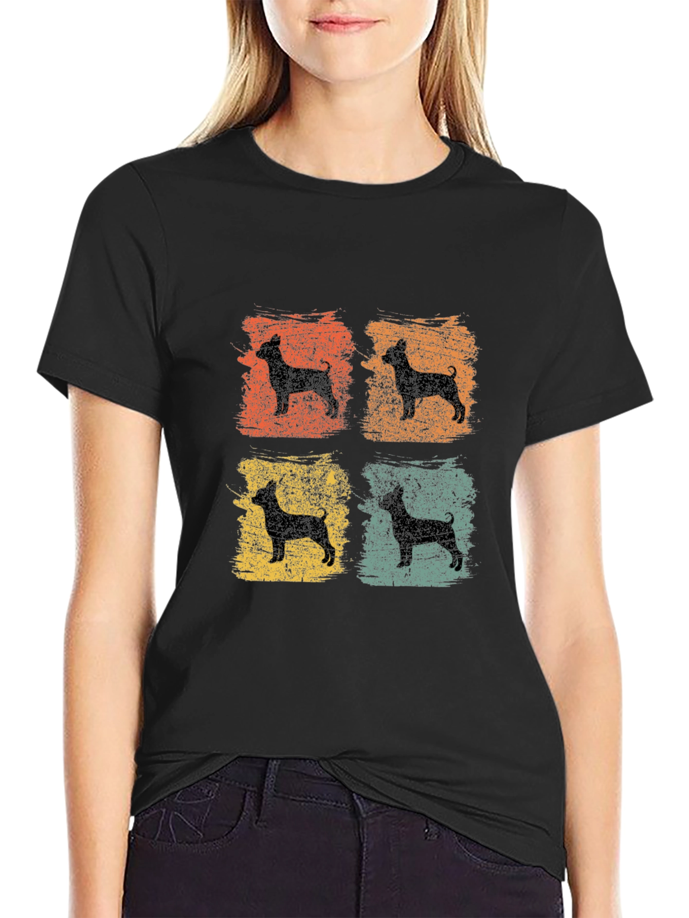 Retro Dog Silhouette Graphic Tee