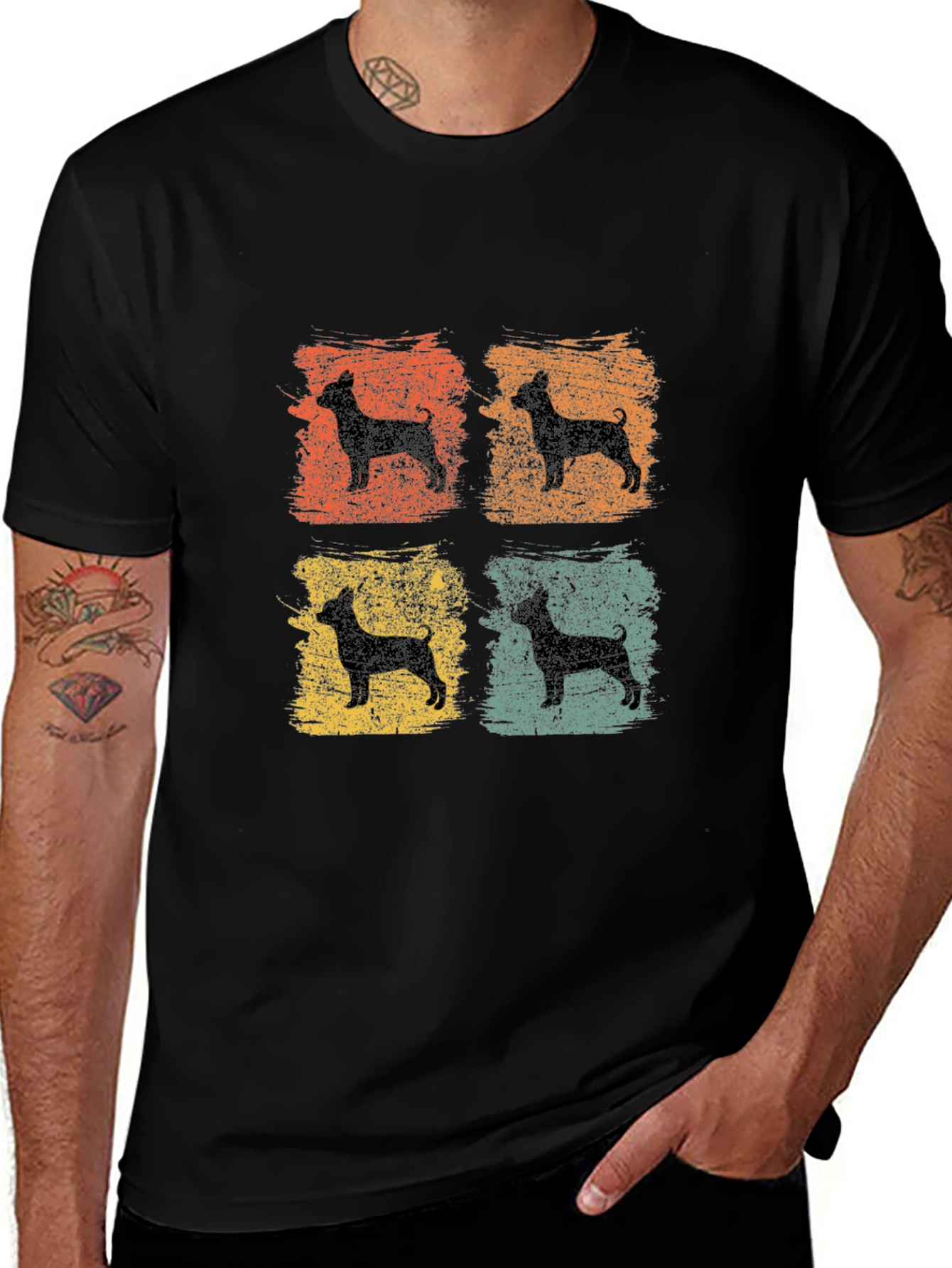 Retro Dog Silhouette Graphic Tee