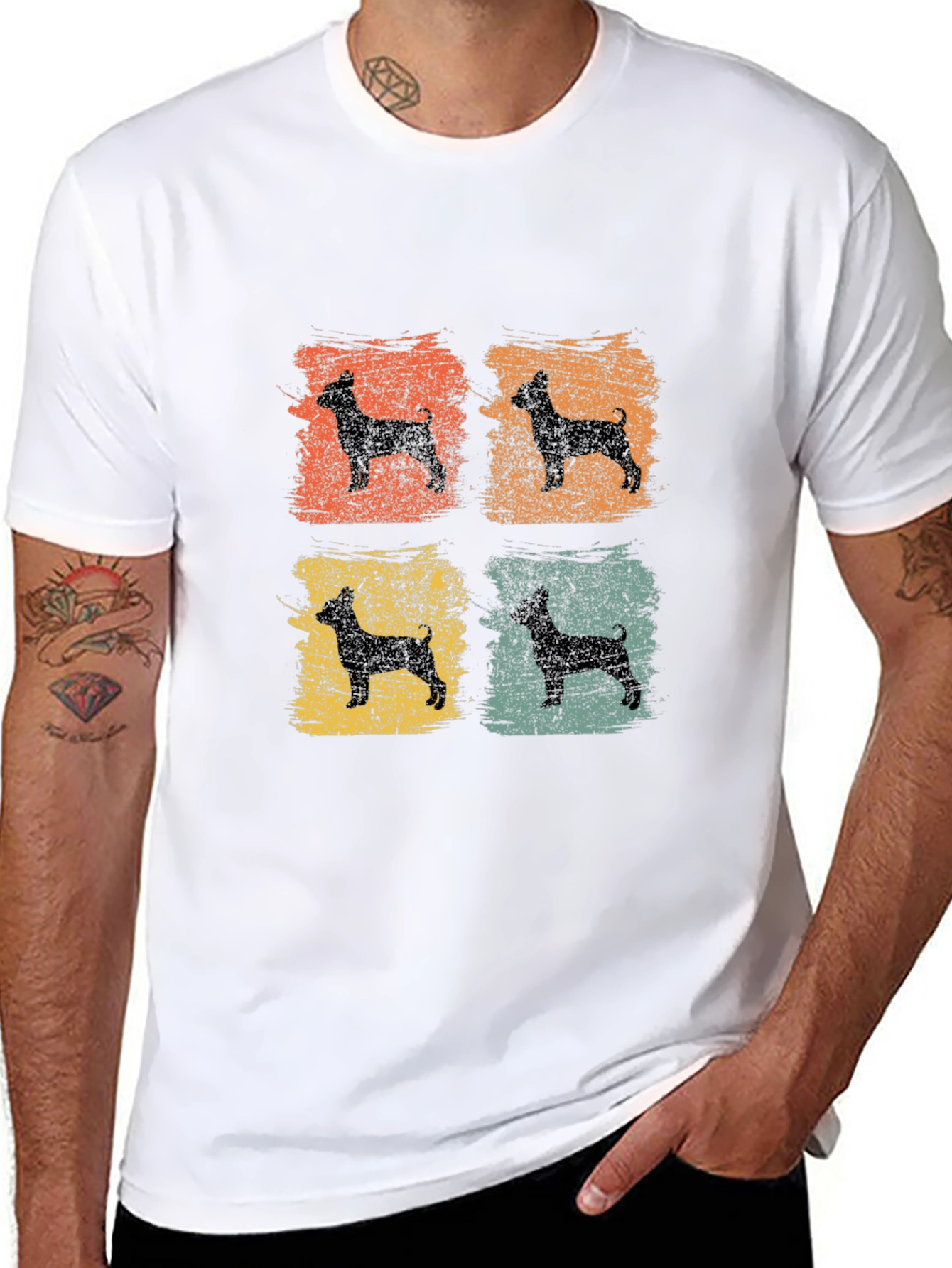 Retro Dog Silhouette Graphic Tee