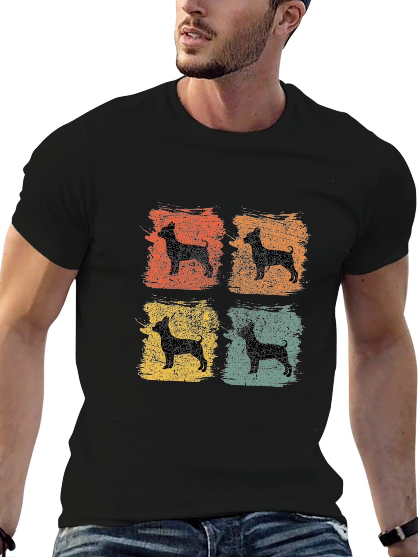 Retro Dog Silhouette Graphic Tee