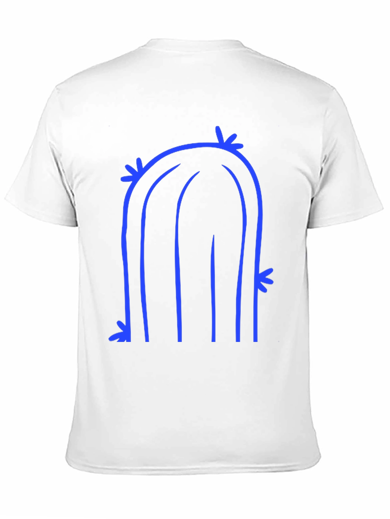Abstract Cactus Graphic Tee - Black Cotton T-Shirt