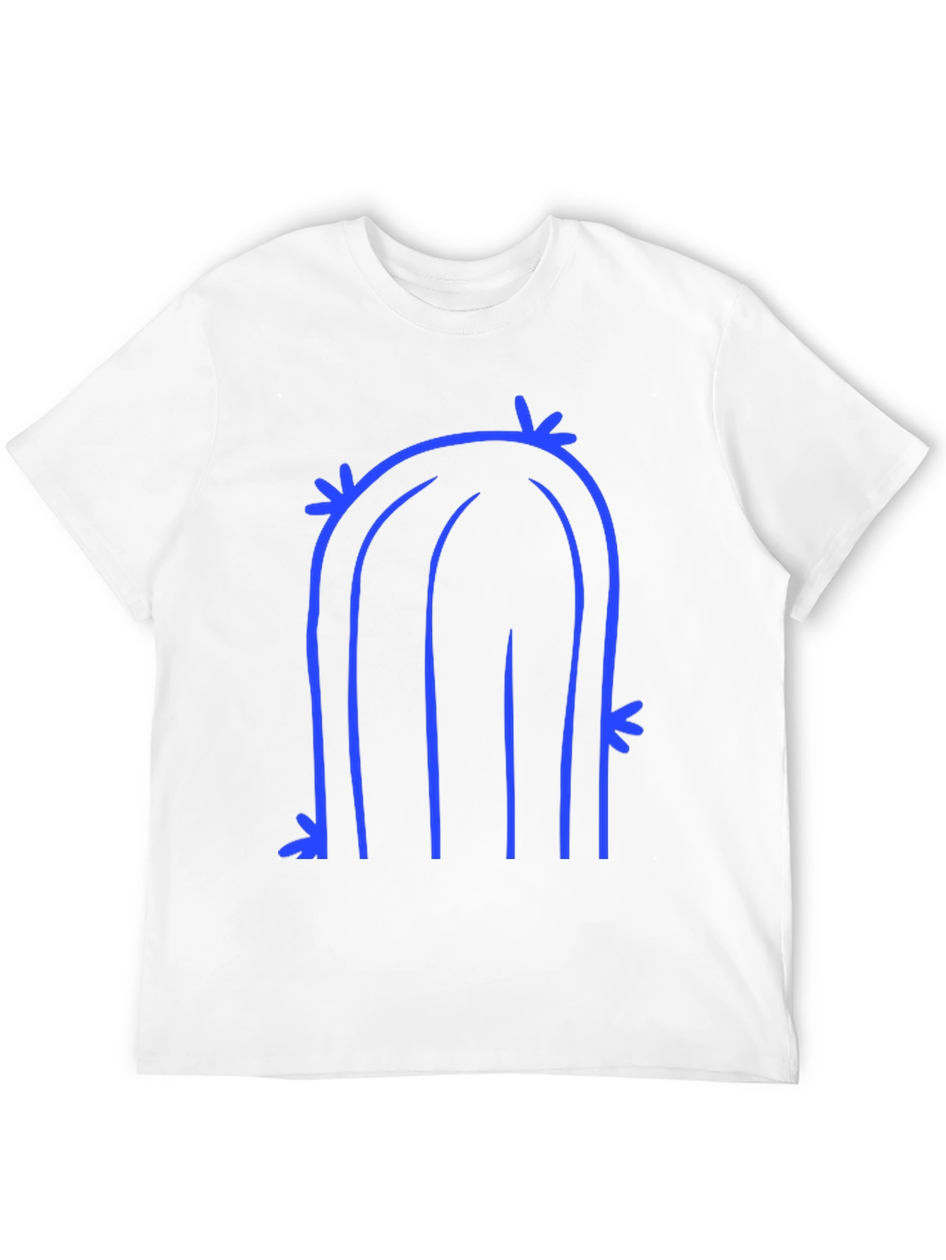Abstract Cactus Graphic Tee - Black Cotton T-Shirt