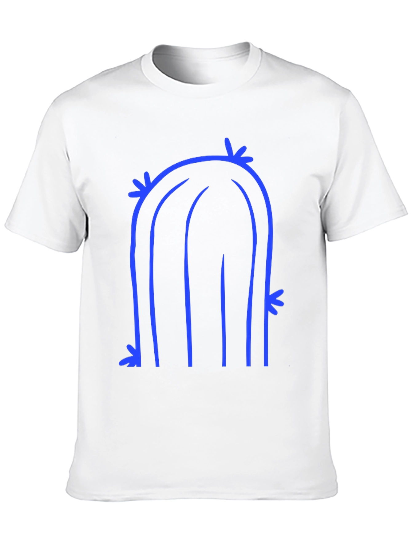 Abstract Cactus Graphic Tee - Black Cotton T-Shirt