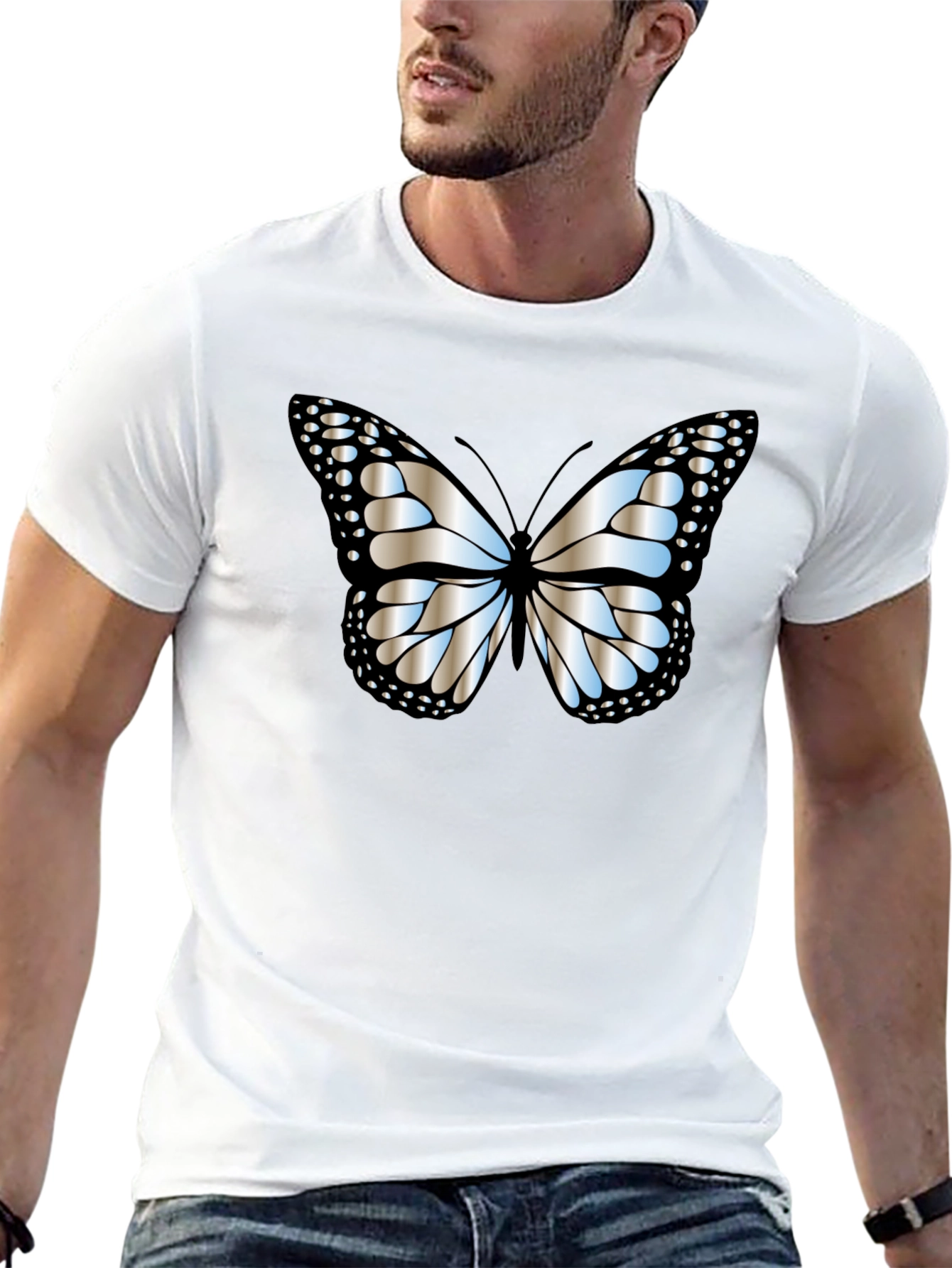 Butterfly Graphic Tee - Modern Black T-Shirt