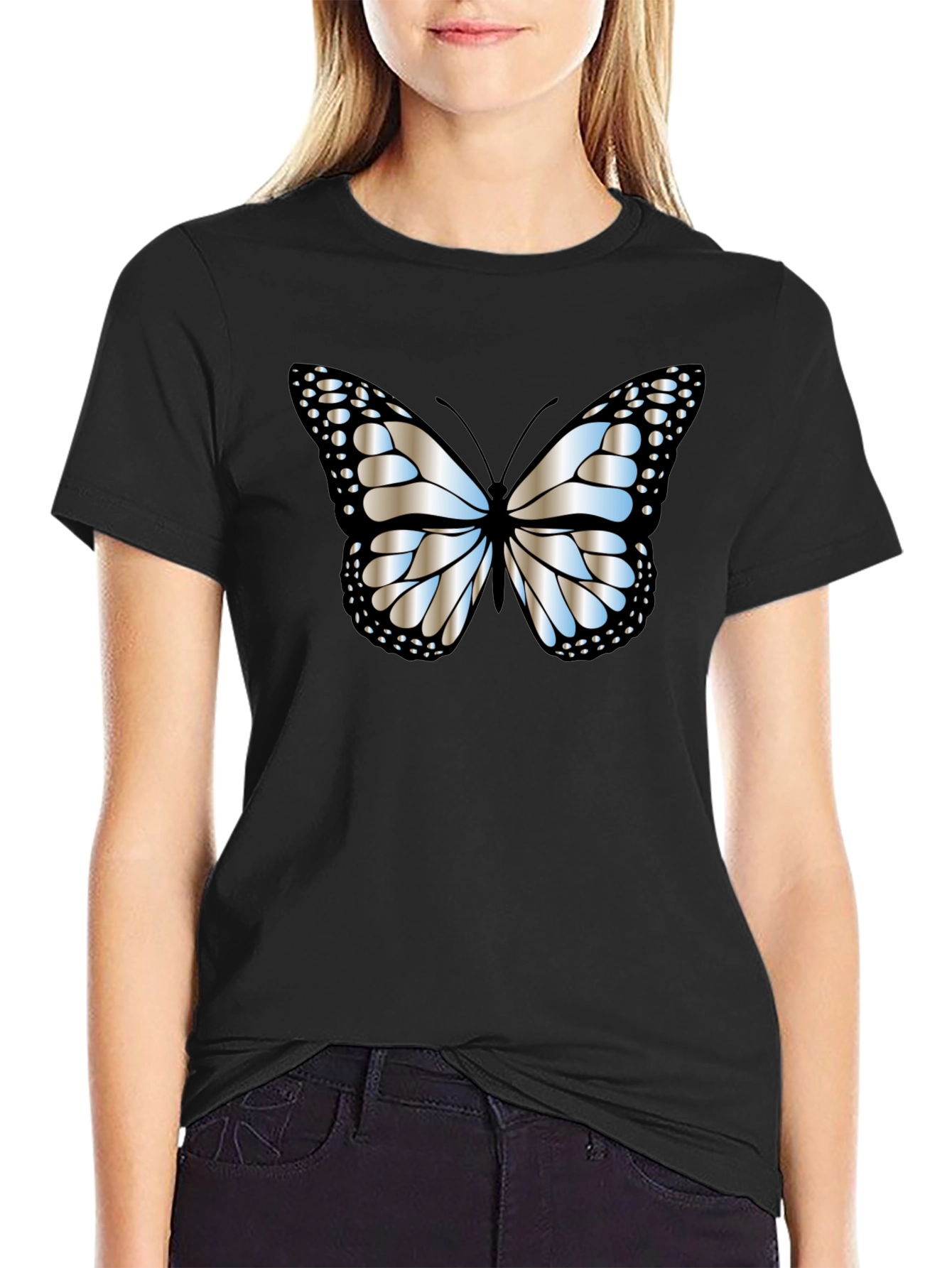 Butterfly Graphic Tee - Modern Black T-Shirt