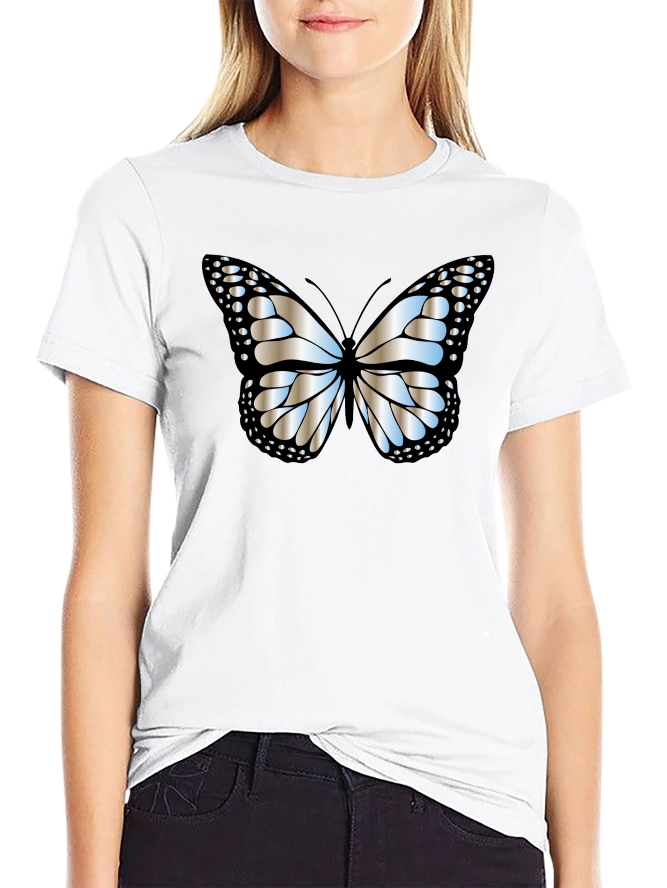 Butterfly Graphic Tee - Modern Black T-Shirt