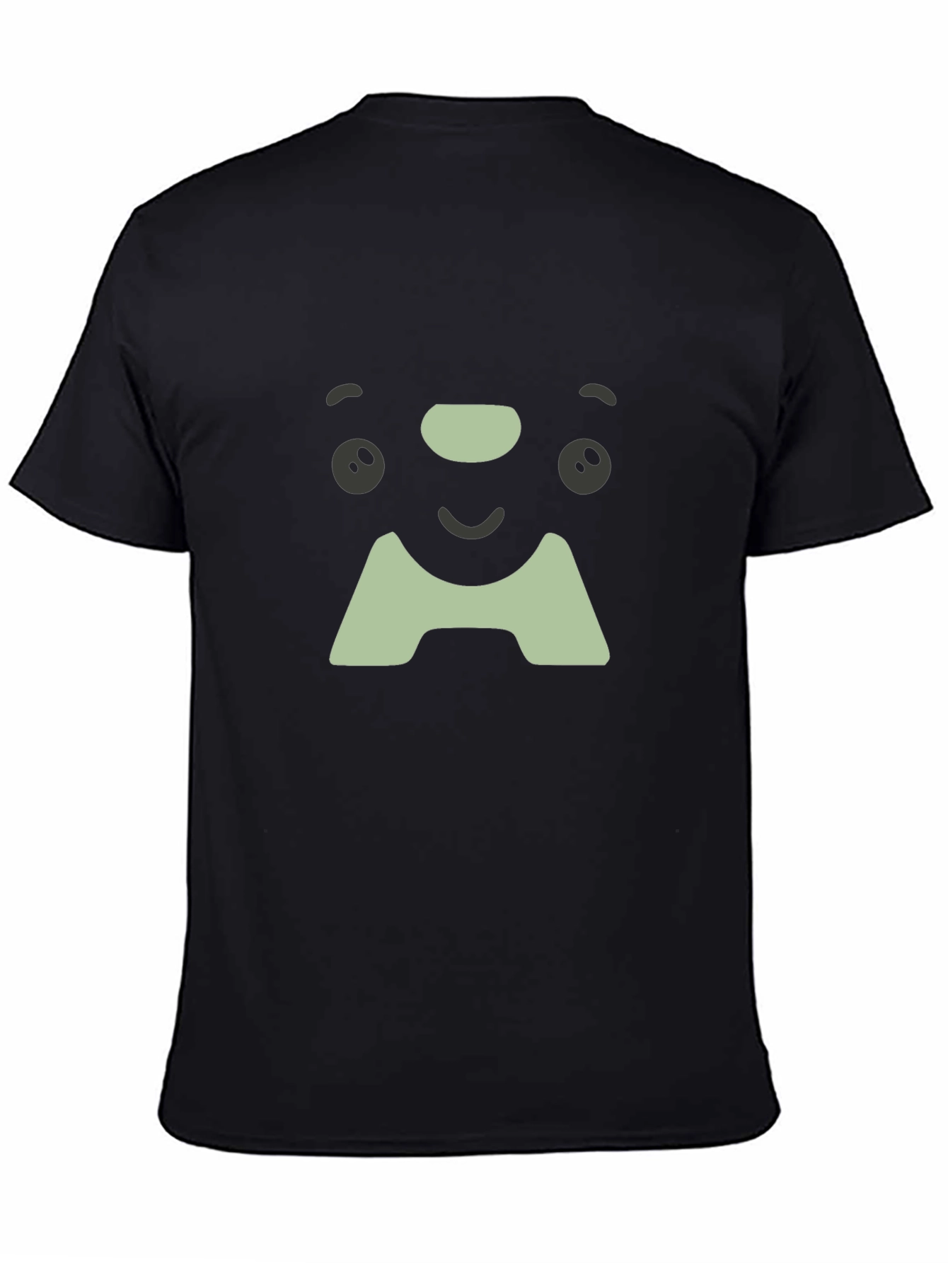 Cute Face Graphic Tee - Soft Black Cotton T-Shirt