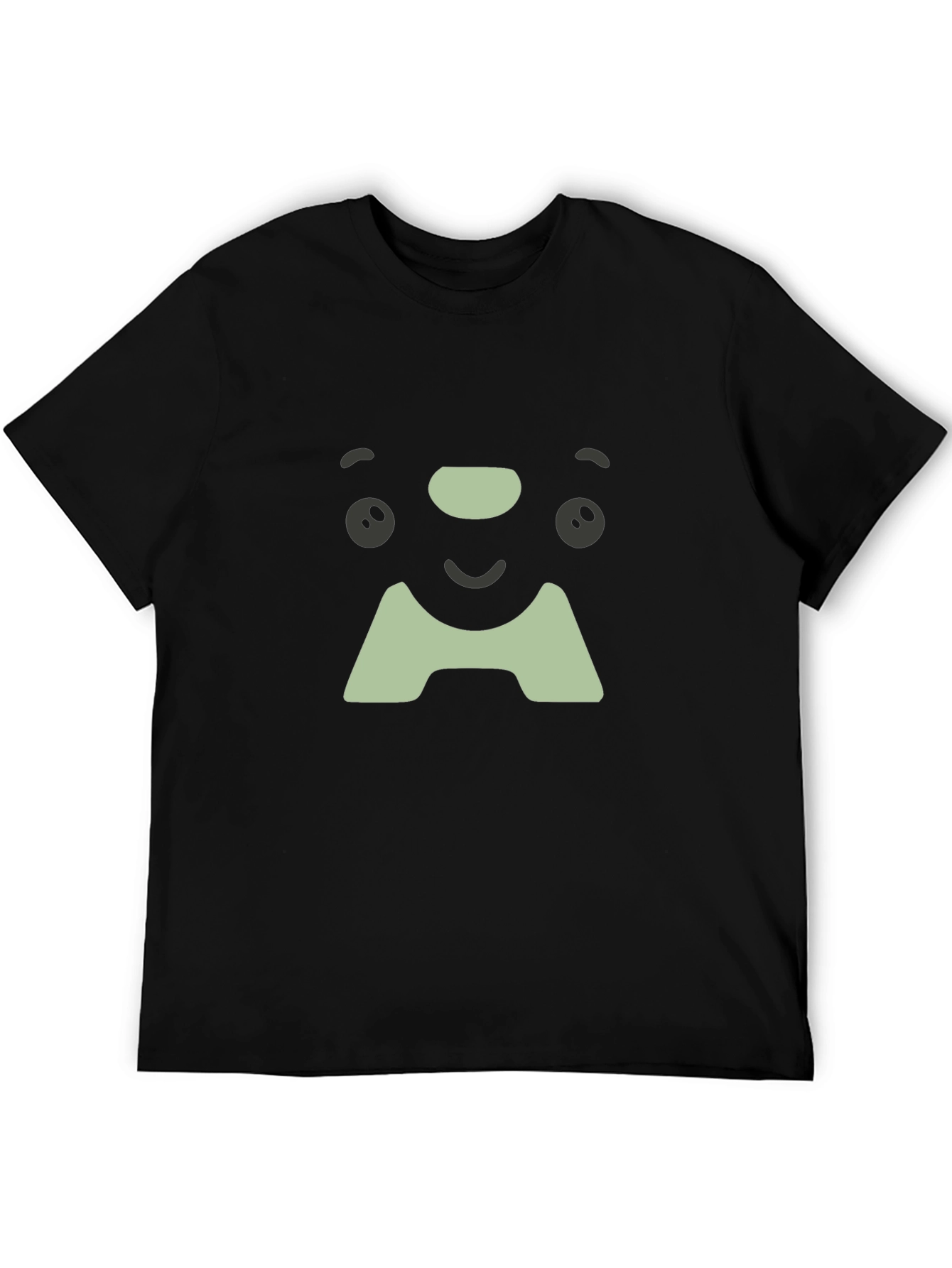 Cute Face Graphic Tee - Soft Black Cotton T-Shirt