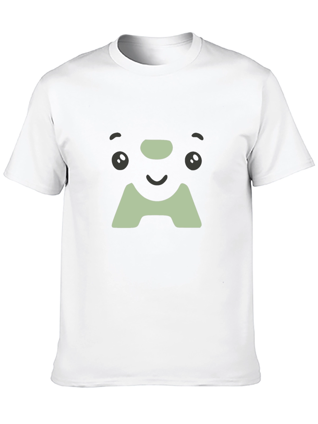 Cute Face Graphic Tee - Soft Black Cotton T-Shirt