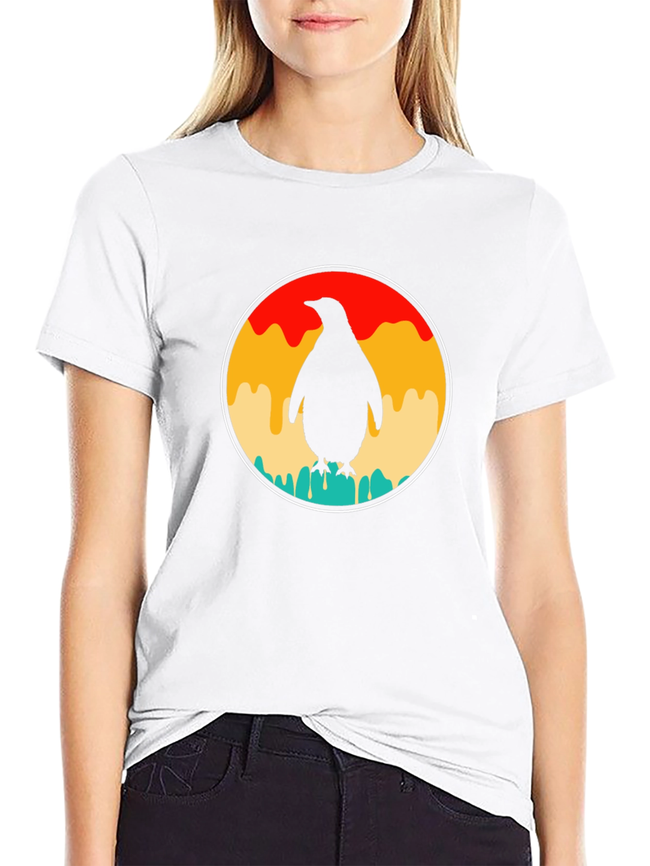 Retro Penguin T-Shirt - Black Graphic Tee