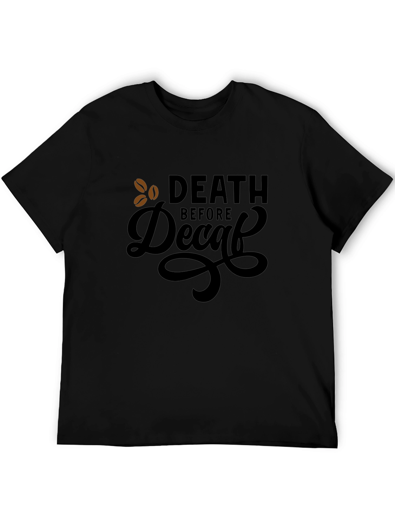Death Before Decaf Black Graphic Tee