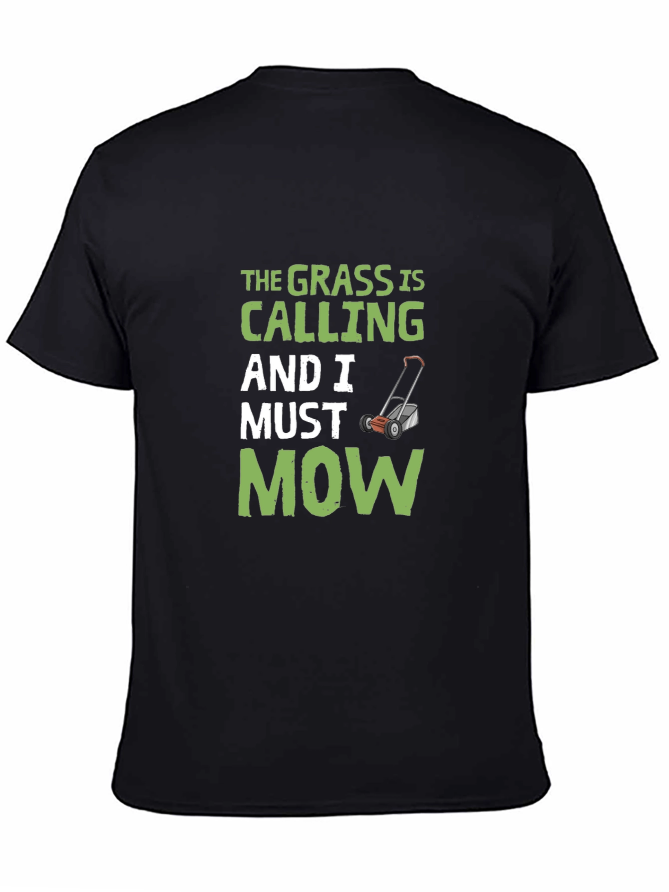 Grass Is Calling Mens Black Graphic Tee