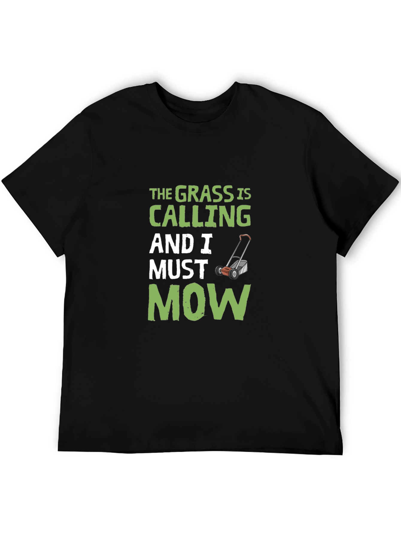 Grass Is Calling Mens Black Graphic Tee