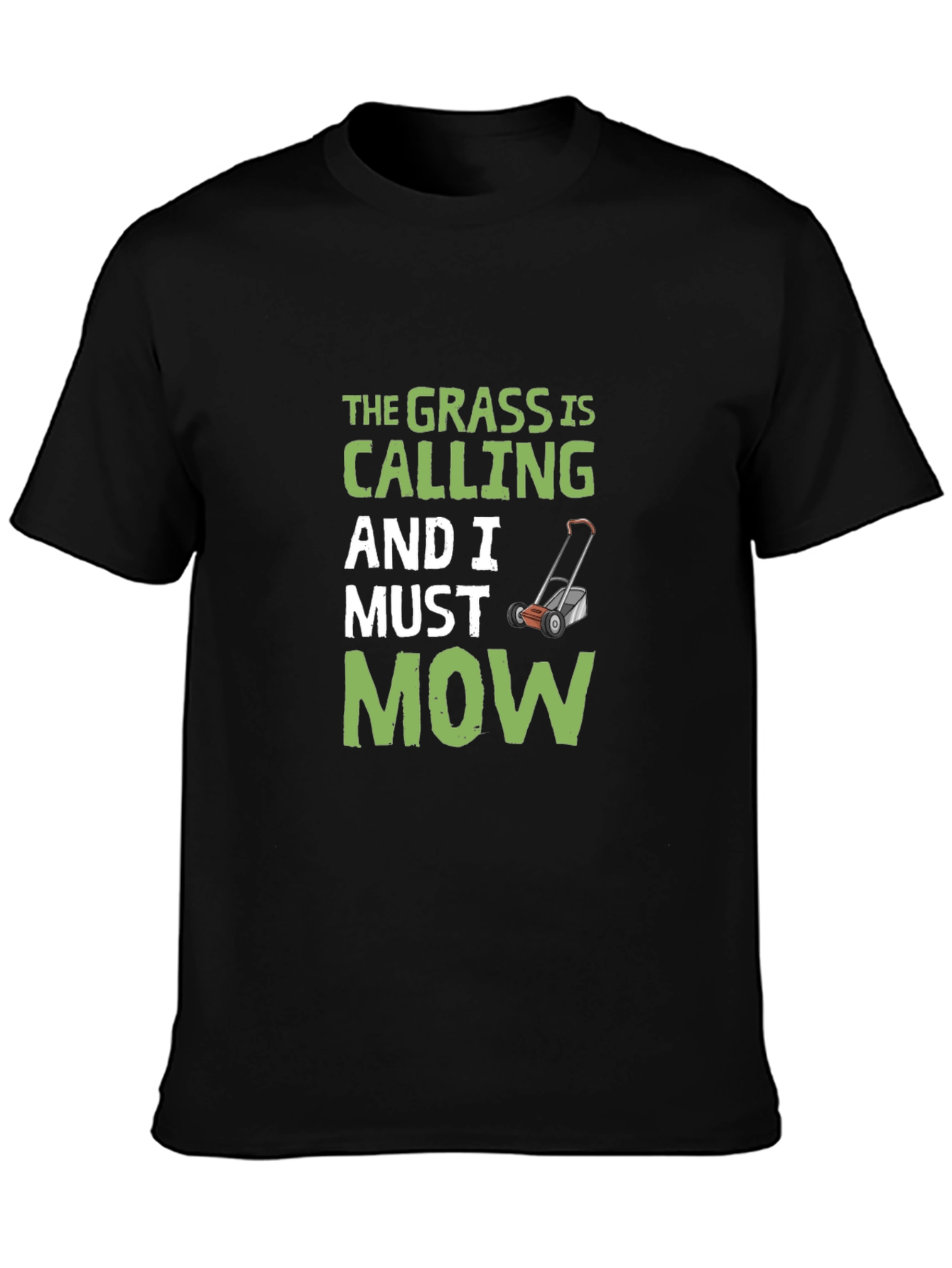 Grass Is Calling Mens Black Graphic Tee