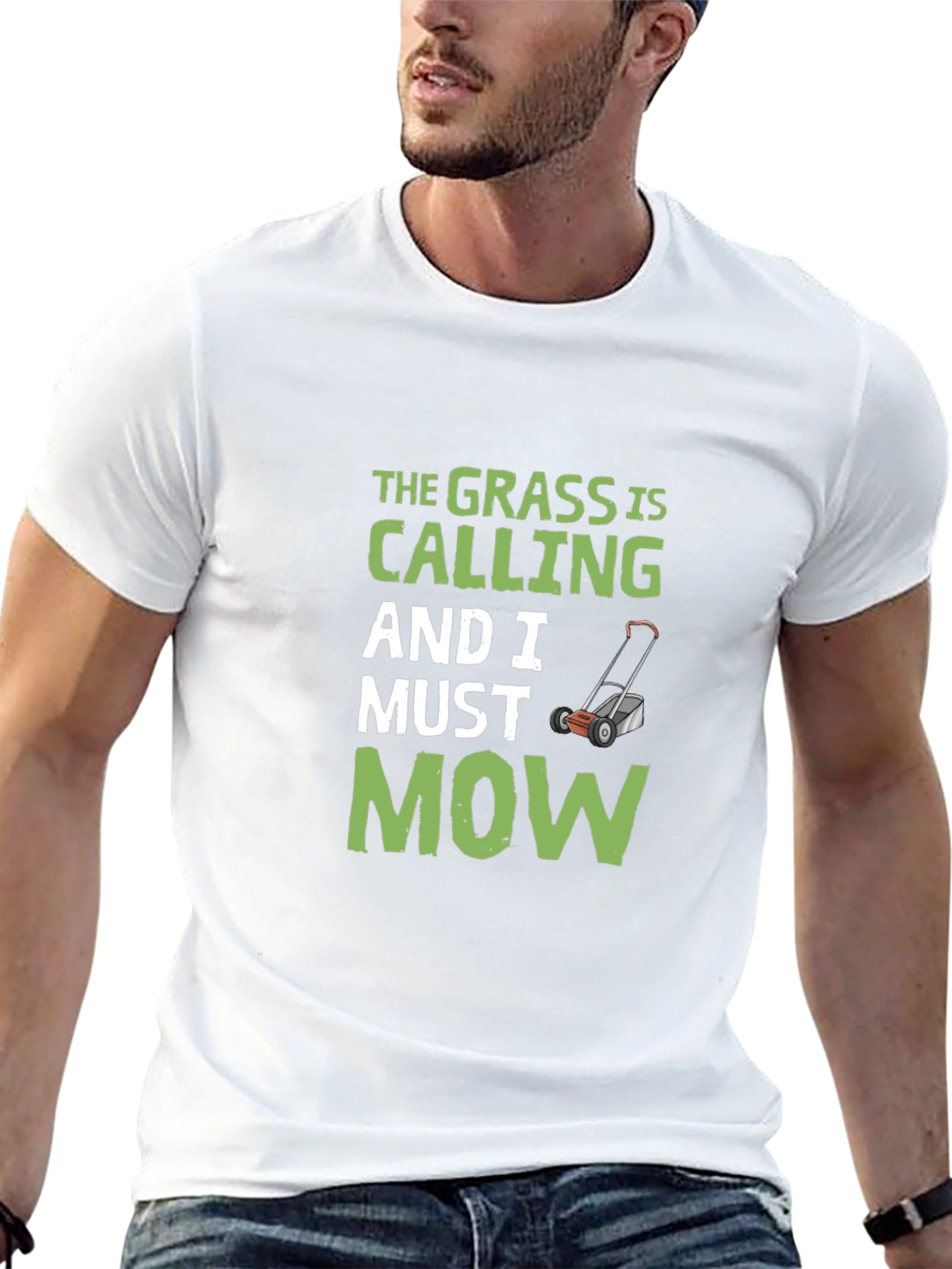 Grass Is Calling Mens Black Graphic Tee