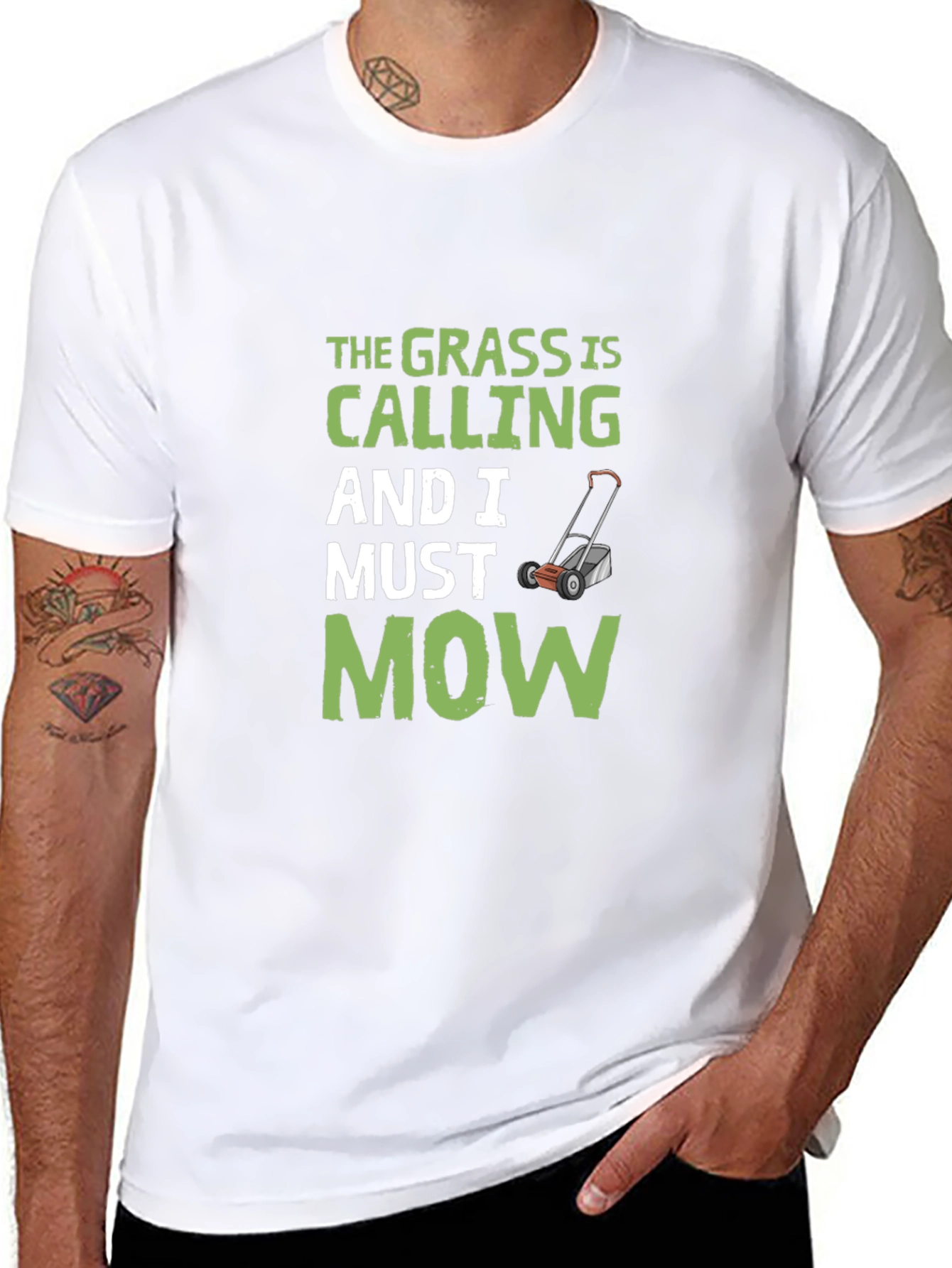 Grass Is Calling Mens Black Graphic Tee