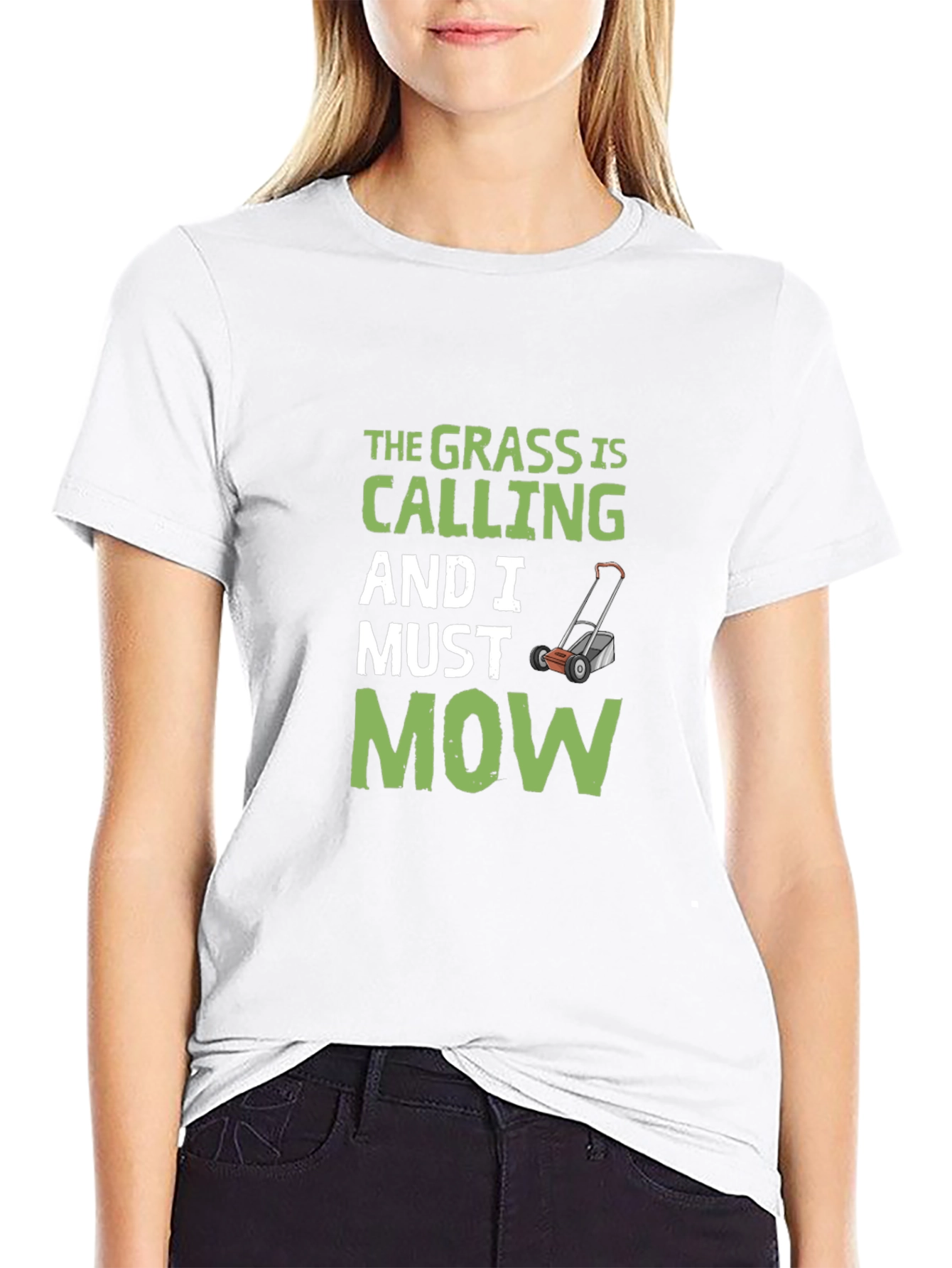 Grass Is Calling Mens Black Graphic Tee