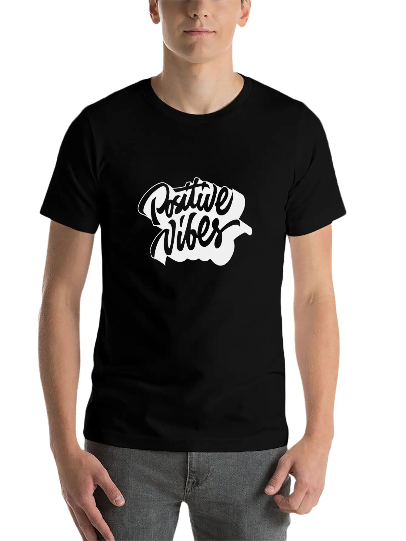 Positive Vibes Unisex Casual T-Shirt – Clean Design For Daily Comfort